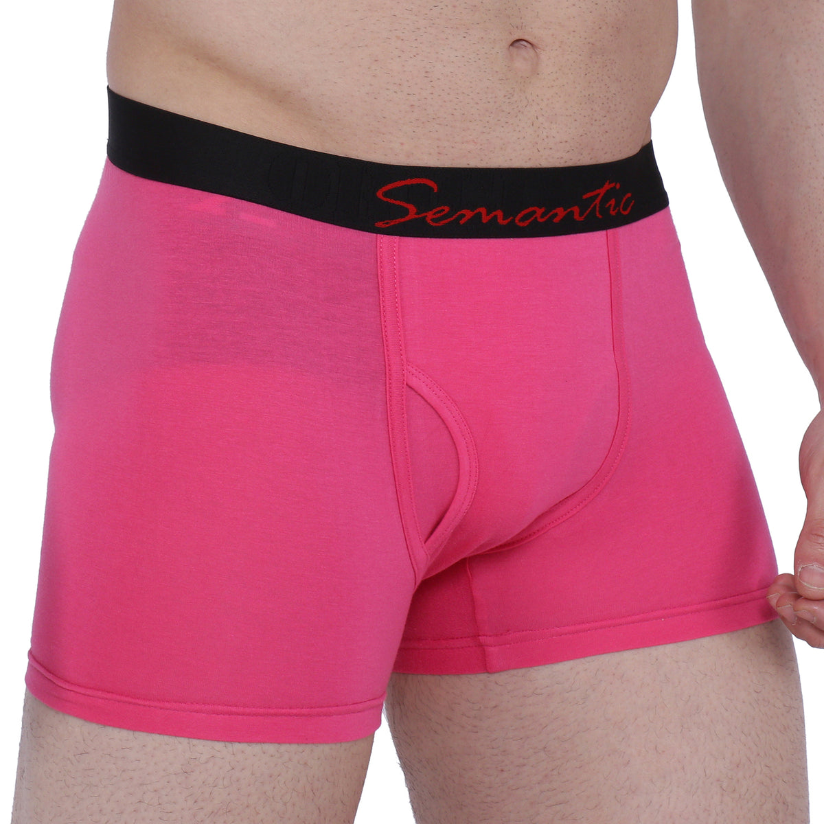 Semantic Cotton-Elastane Trunks with Fly - Solid (Available in Colors)