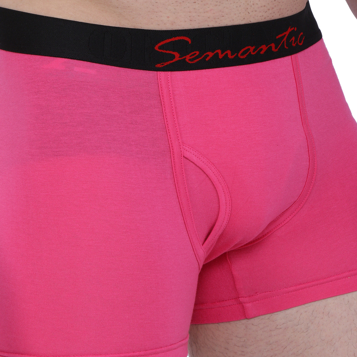 Semantic Cotton-Elastane Trunks with Fly - Solid (Available in Colors)