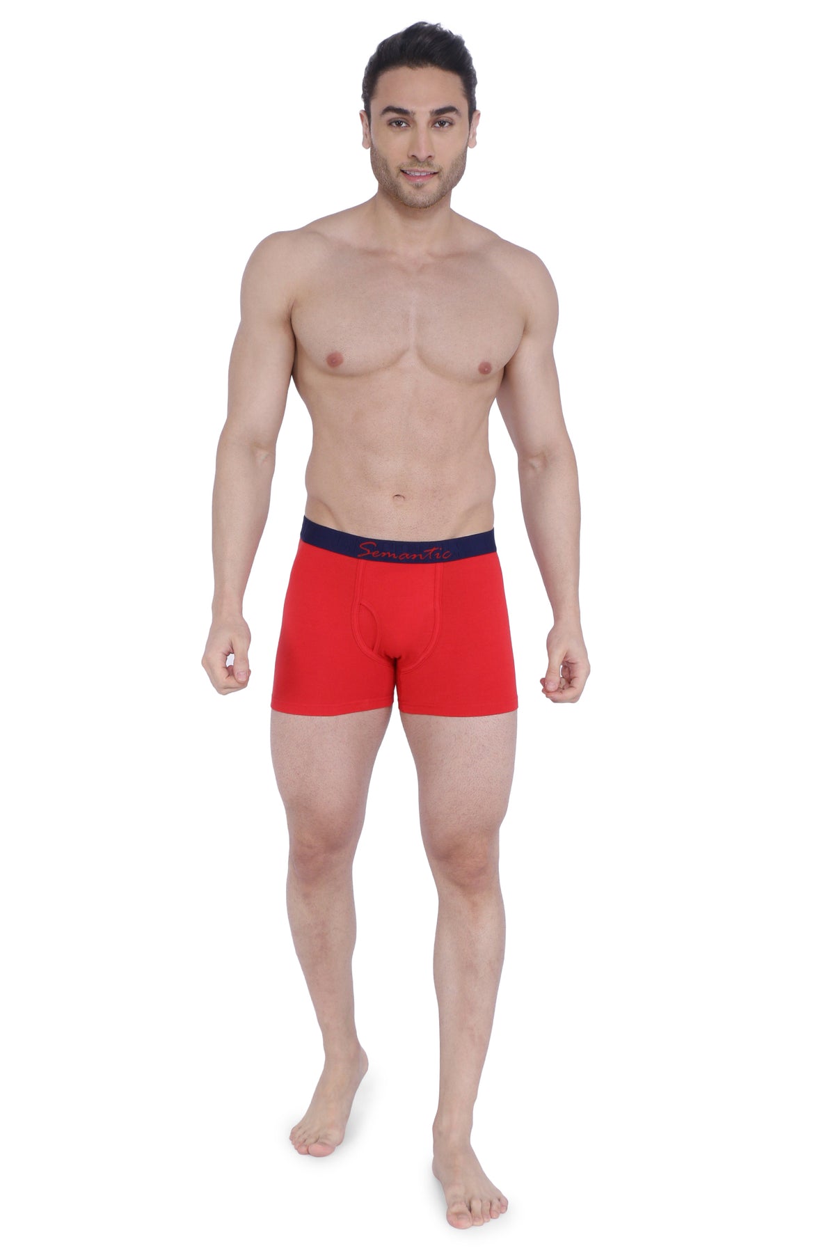 Semantic Cotton-Elastane Trunks with Fly - Solid (Available in Colors)