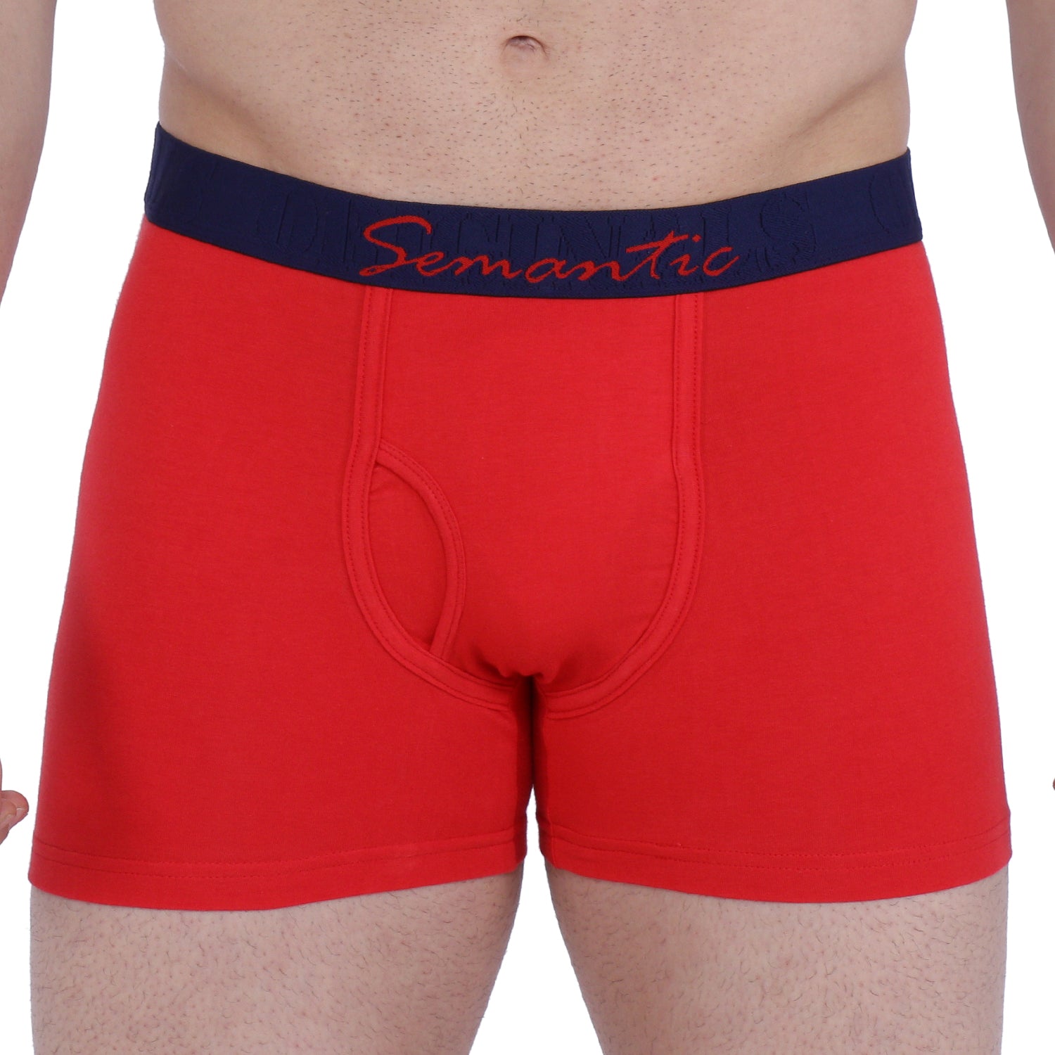 Semantic Cotton-Lycra Trunks with Fly - Solid (Pack of 4) - Semantic