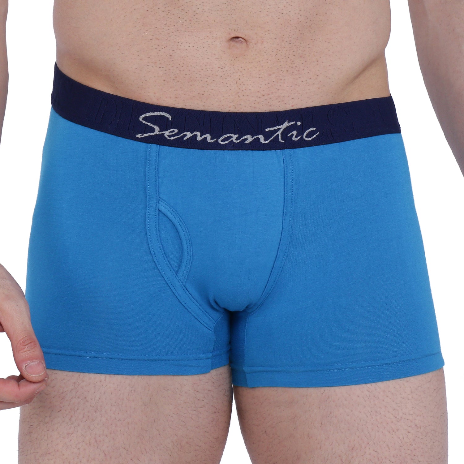 Semantic Cotton-Elastane Trunks with Fly - Solid (Available in Colors)