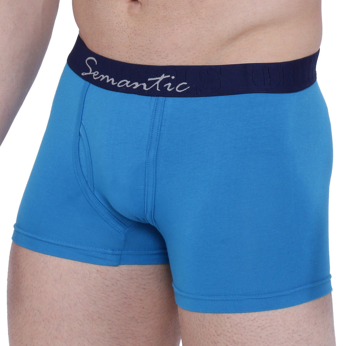 Semantic Cotton-Lycra Trunks with Fly - Solid (Pack of 4)