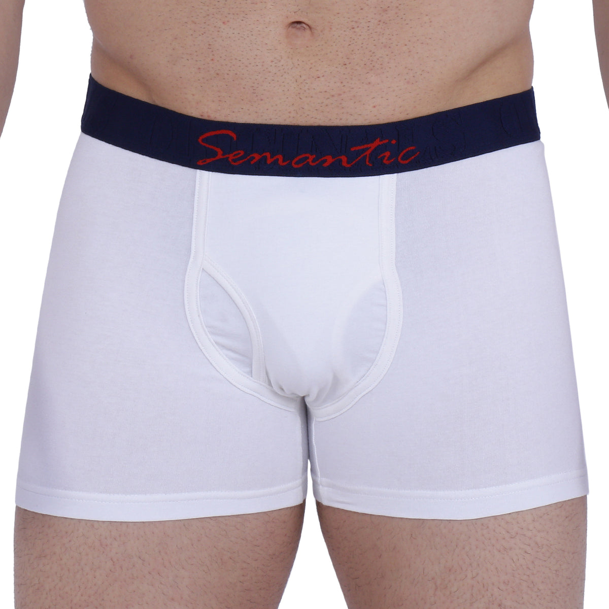 Semantic Cotton-Elastane Trunks with Fly - Solid (Available in Colors)