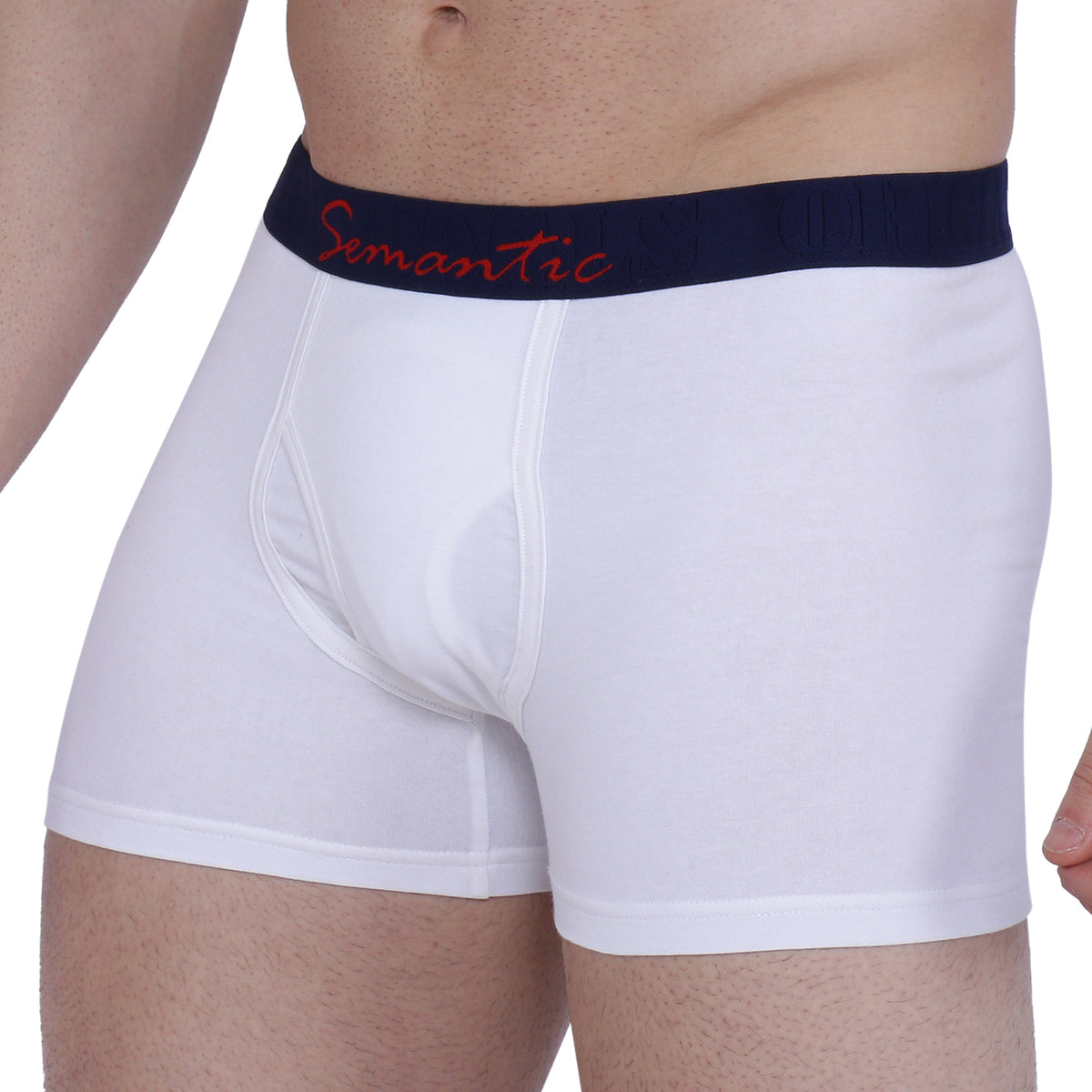 Semantic Cotton-Elastane Trunks with Fly - Solid (Available in Colors)