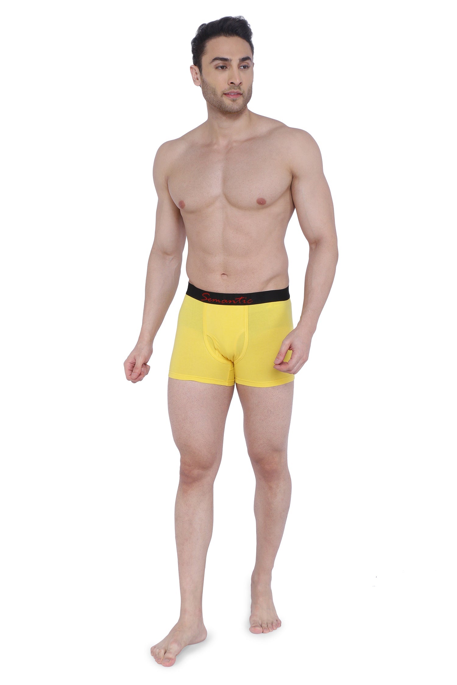 Semantic Cotton-Lycra Trunks with Fly - Solid (Pack of 4) - Semantic