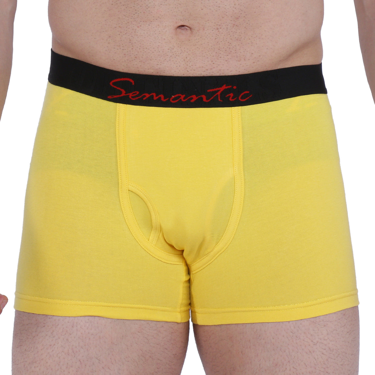 Semantic Cotton-Elastane Trunks with Fly - Solid (Available in Colors)