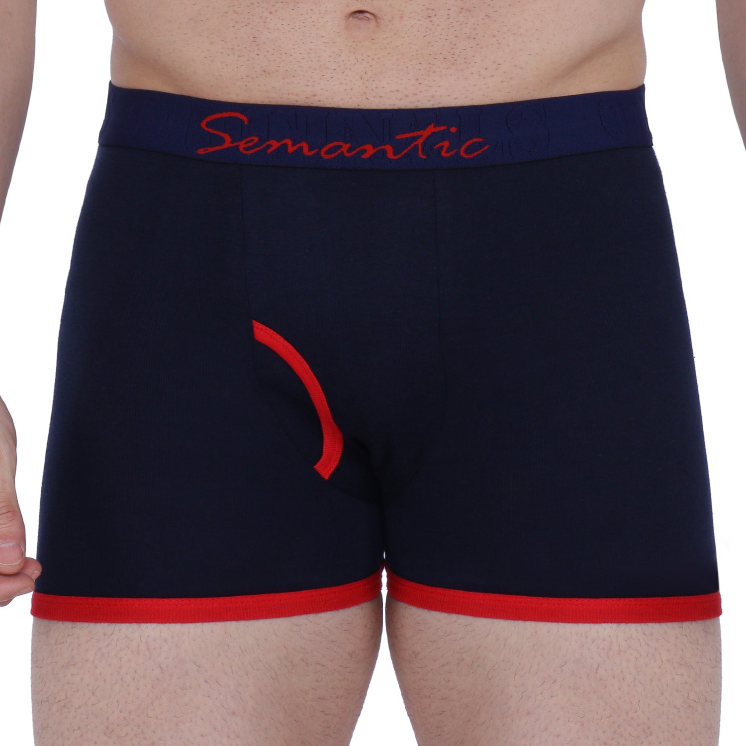 Semantic Cotton Designer Long Trunks (Boxer Briefs) with Fly - Solid - Semantic