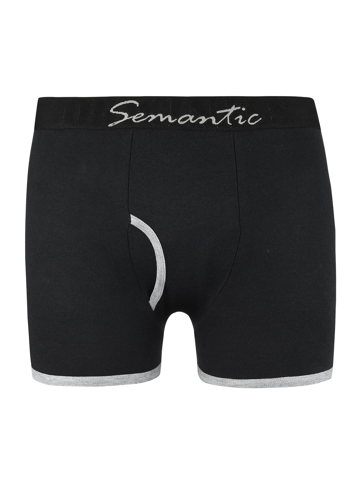 Semantic Cotton Designer Long Trunks (Boxer Briefs) with Fly - Solid