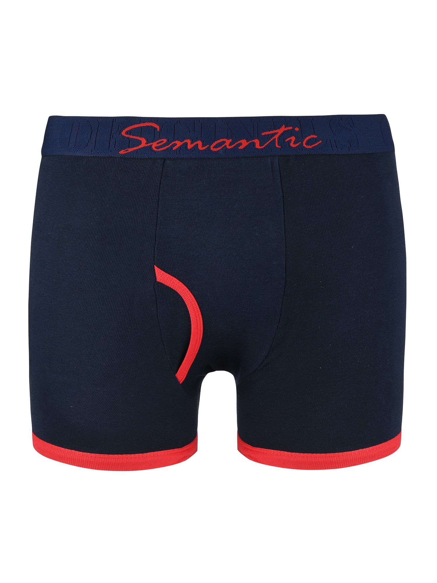 Semantic Cotton Designer Long Trunks (Boxer Briefs) with Fly - Solid