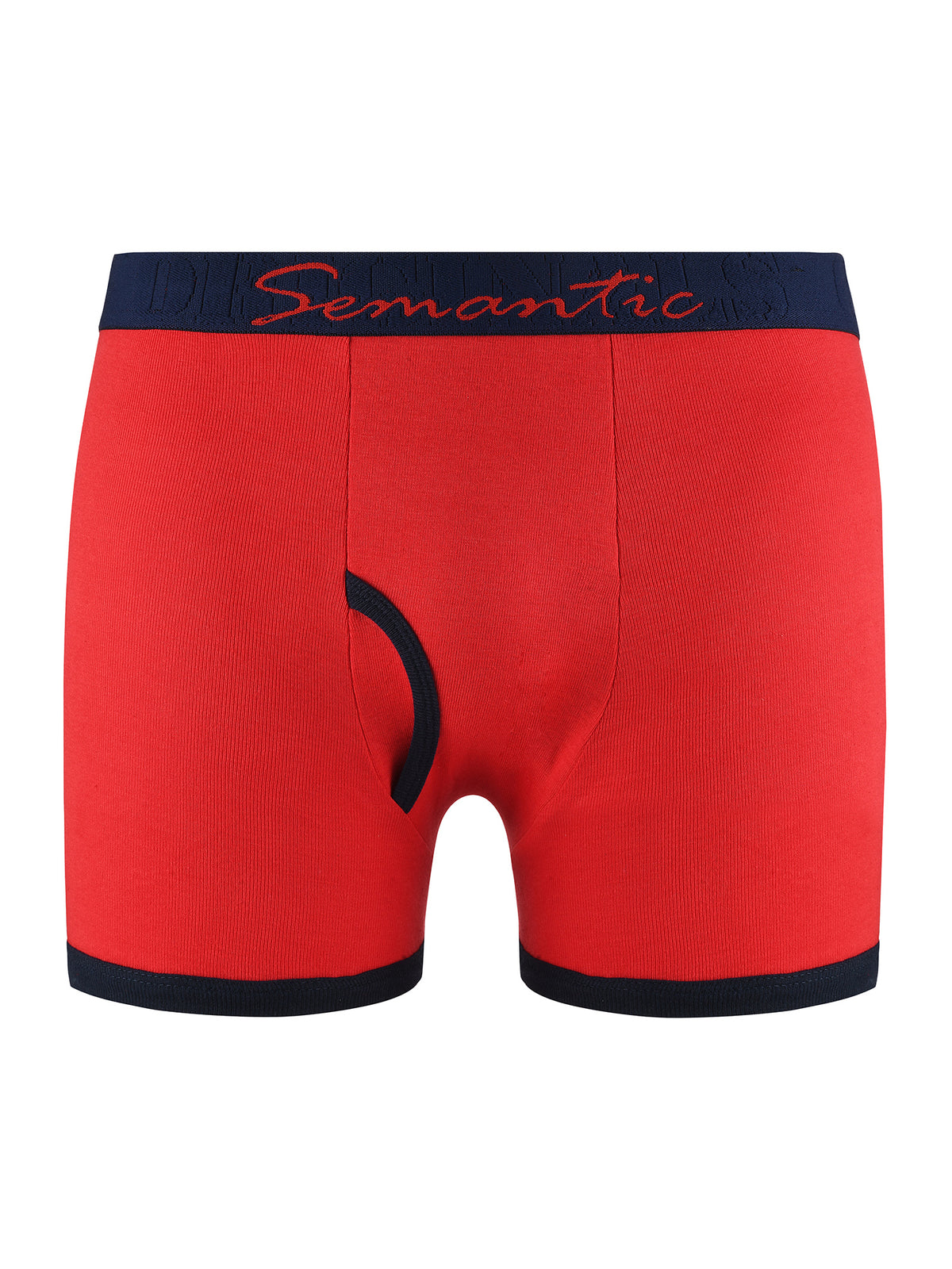 Semantic Cotton Designer Long Trunks (Boxer Briefs) with Fly - Solid