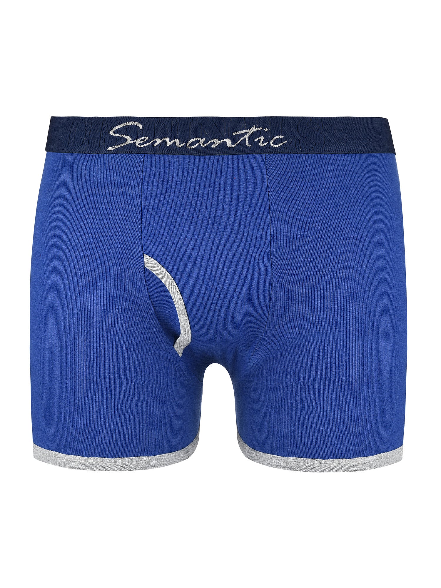 Semantic Cotton Designer Long Trunks (Boxer Briefs) with Fly - Solid