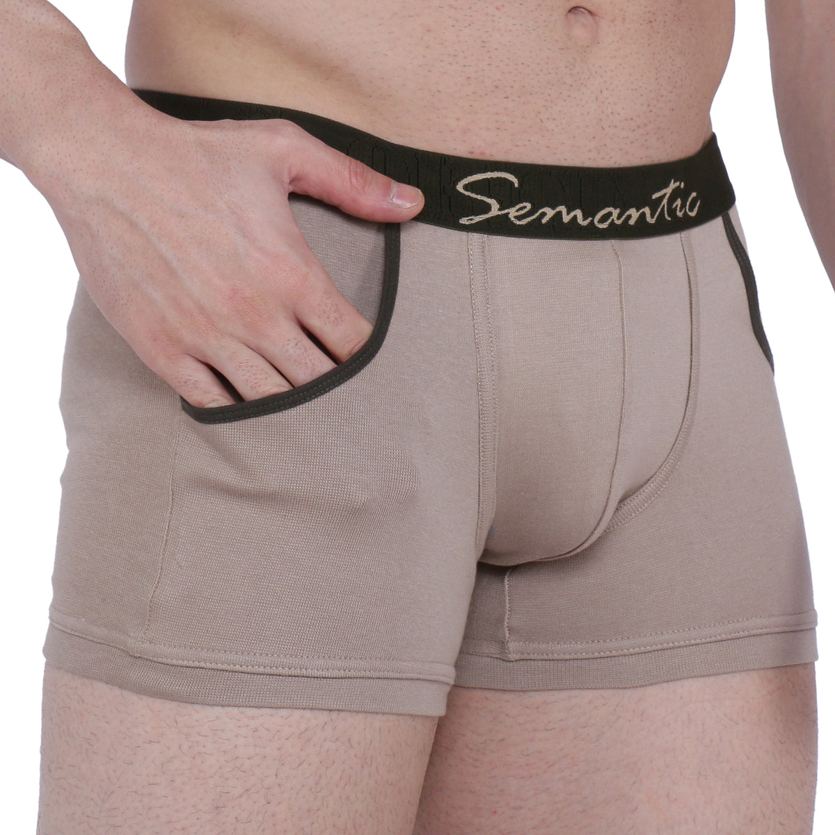 Semantic Cotton-Elastane Trunks with Pockets - Solid