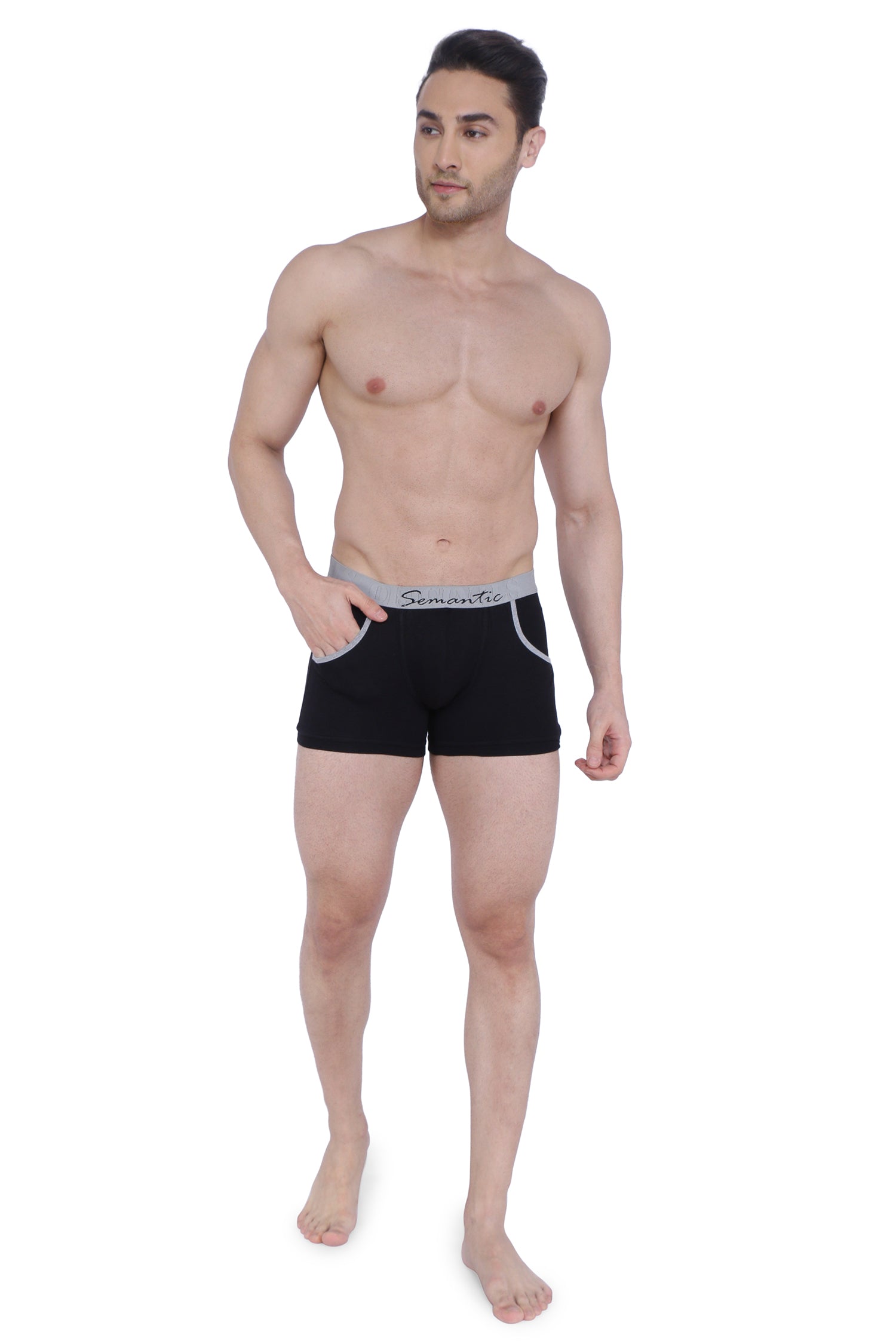 Semantic Cotton-Elastane Trunks with Pockets - Solid - Semantic