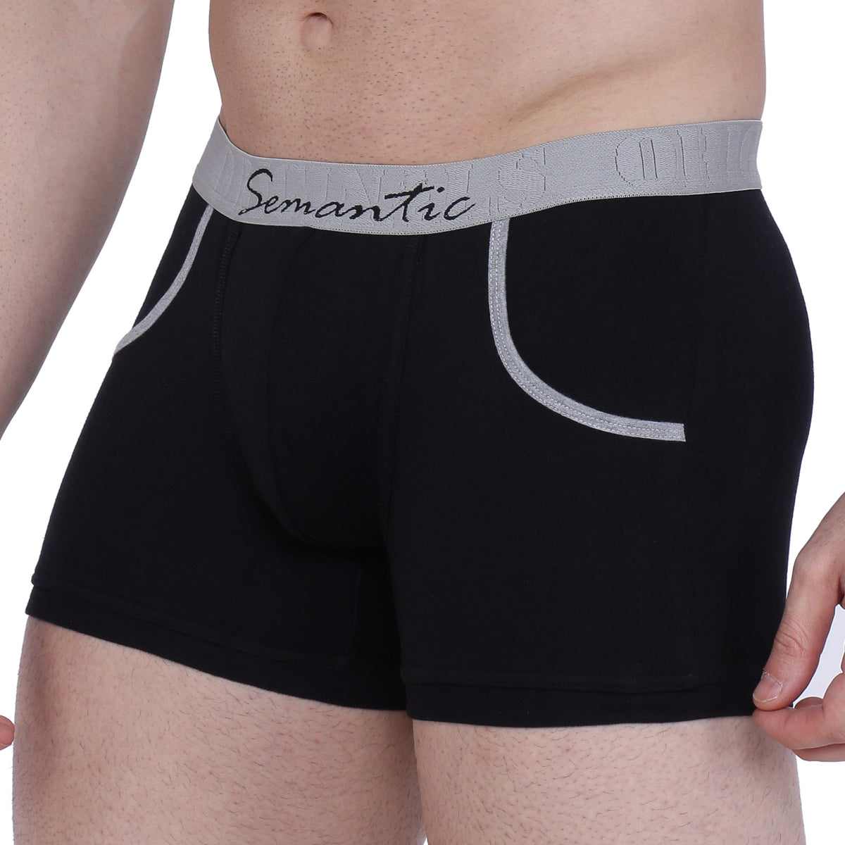 Semantic Cotton-Elastane Trunks with Pockets - Solid