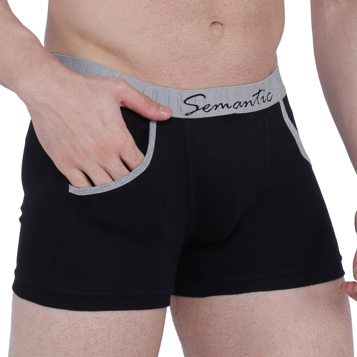 Semantic Cotton-Elastane Trunks with Pockets - Solid