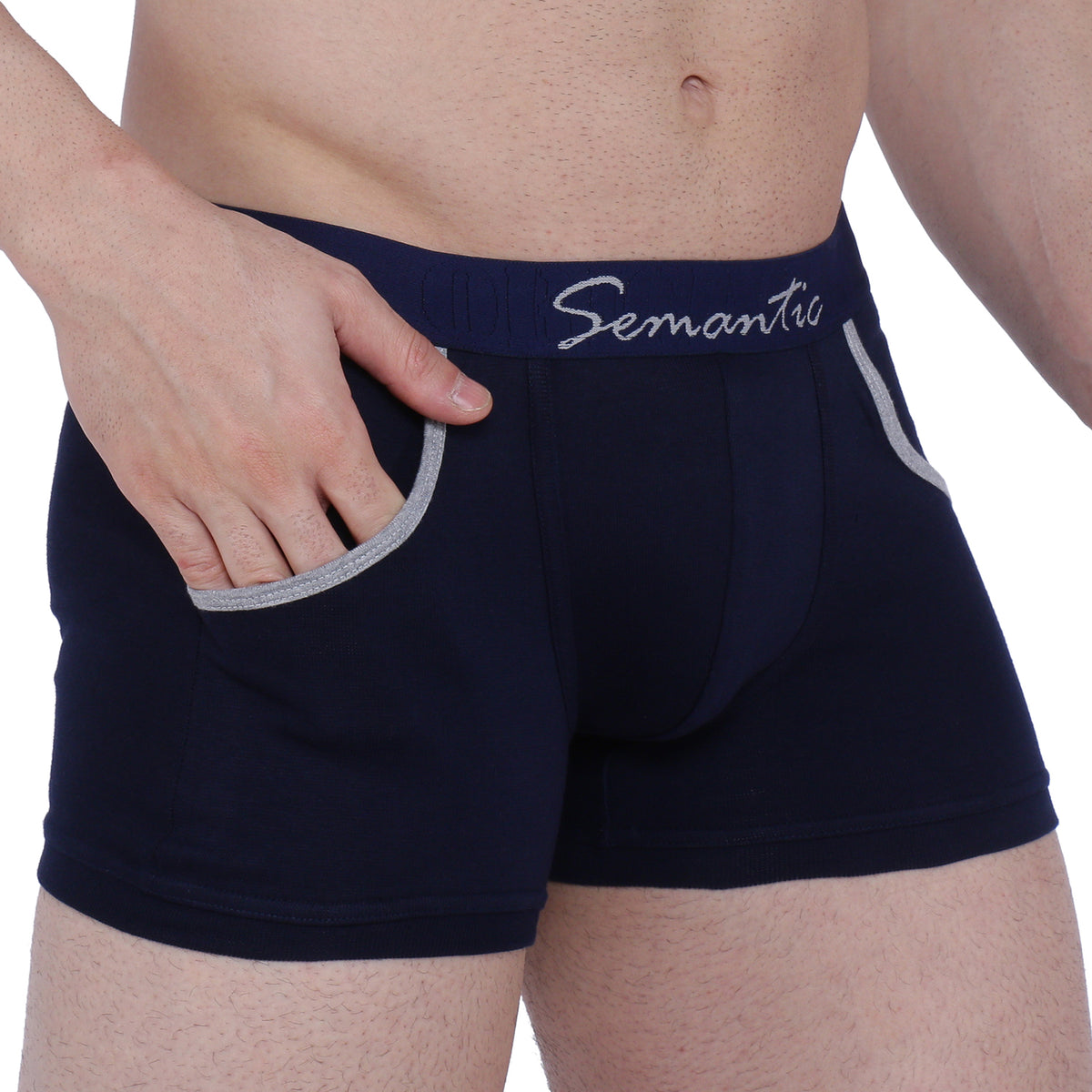 Semantic Cotton-Elastane Trunks with Pockets - Solid
