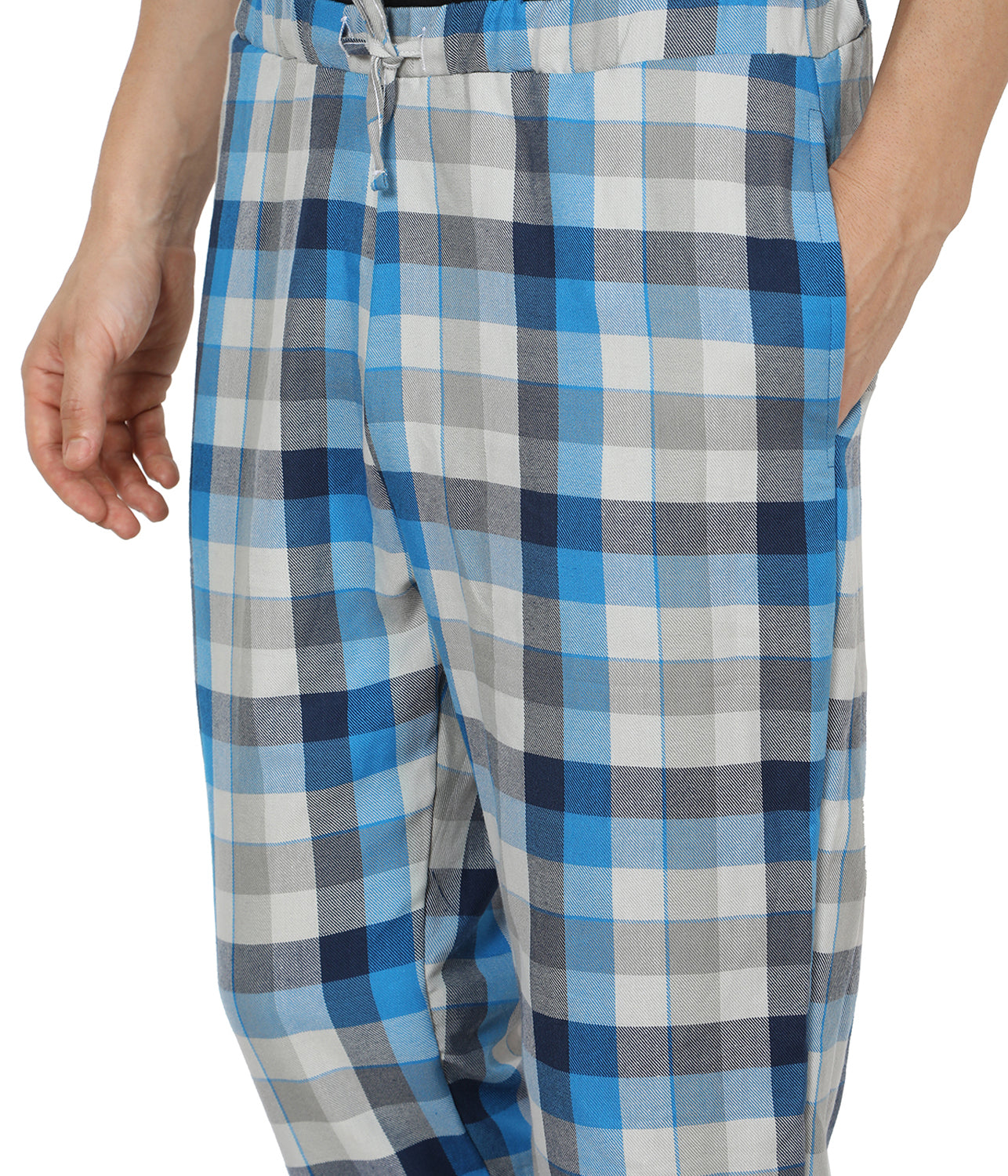 Semantic Mens Grey & Blue Checks Pyjamas - Semantic
