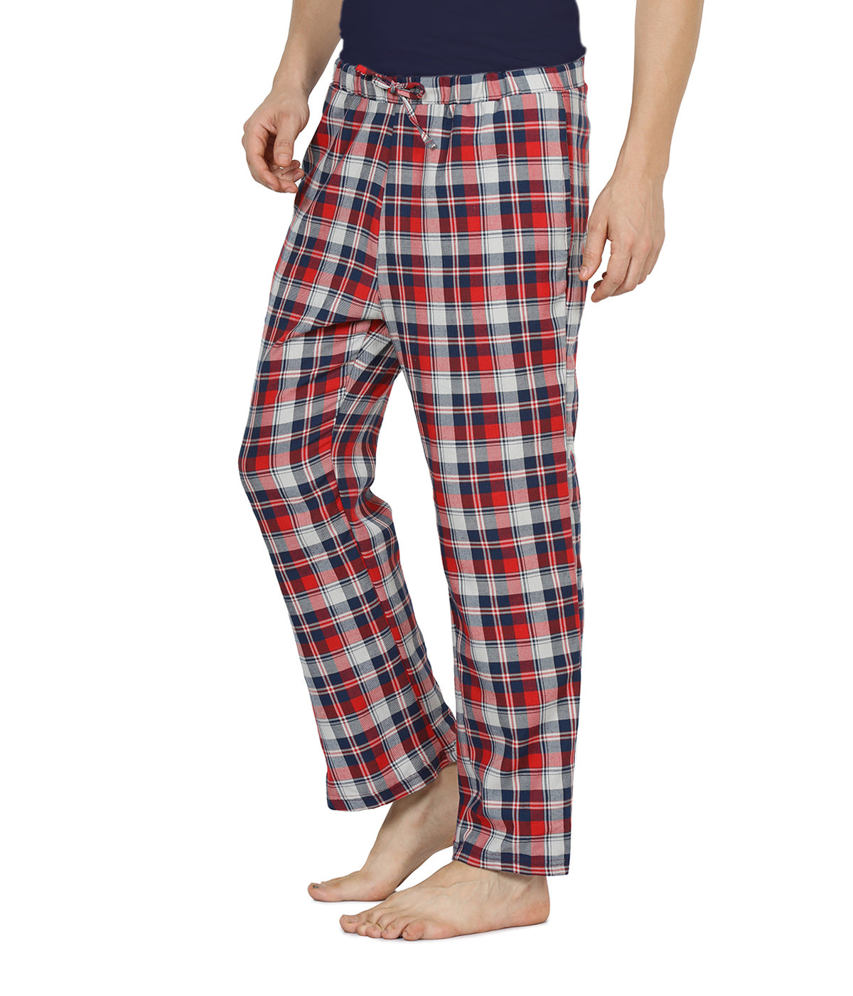 Semantic Mens Blue, Grey &amp; Red Small Checks Pyjamas - Semantic Store