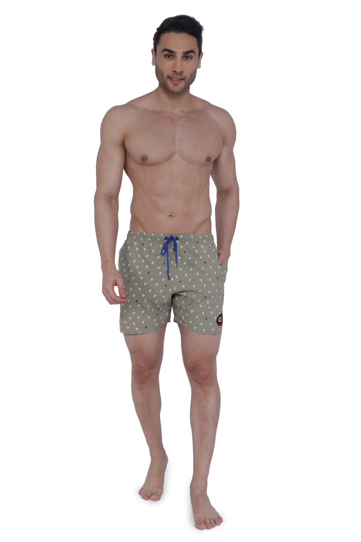 Semantic Designer Microfiber Swimshorts - Khaki Printed - Semantic Store