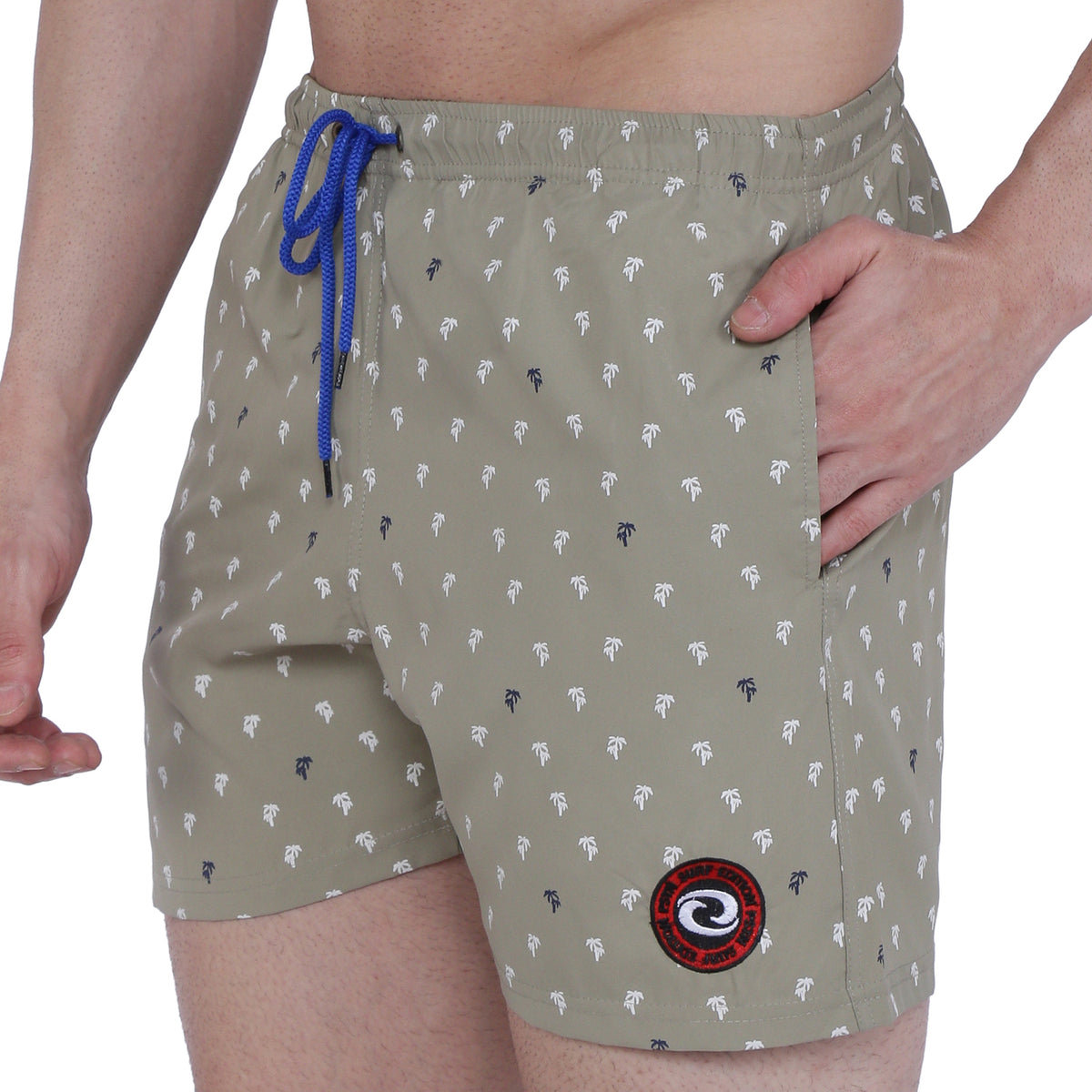 Semantic Designer Microfiber Swimshorts - Khaki Printed - Semantic Store