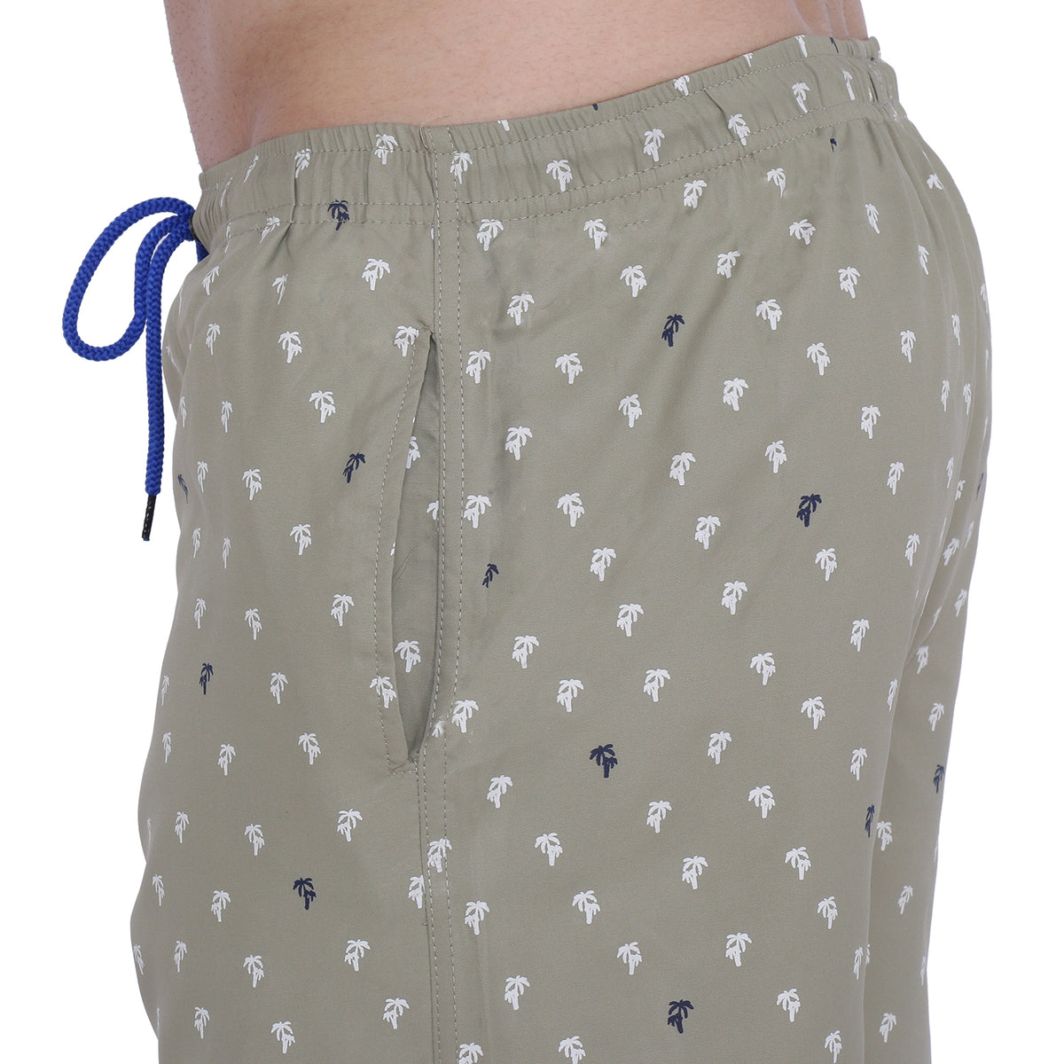 Semantic Designer Microfiber Swimshorts - Khaki Printed - Semantic Store