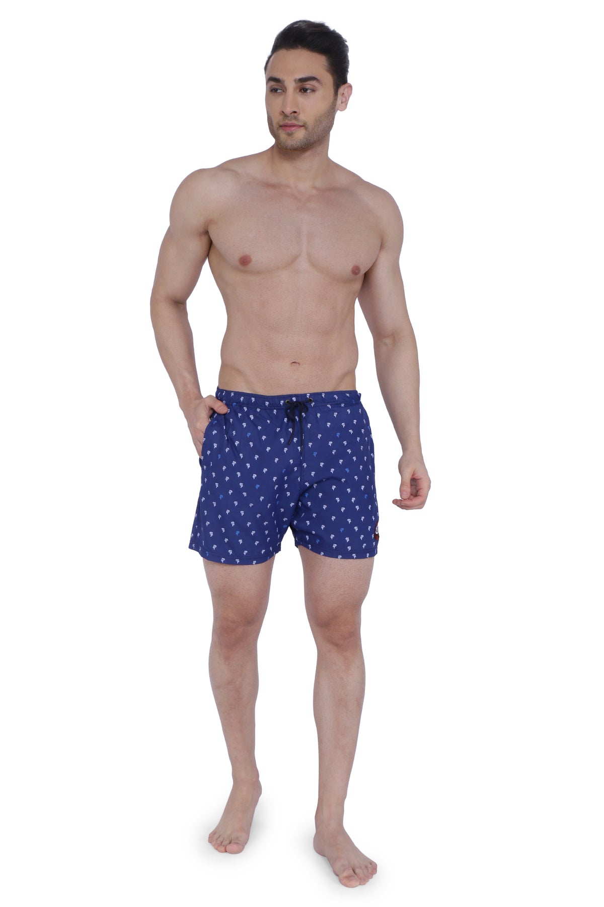 Semantic Designer Microfiber Swimshorts - Navy Printed - Semantic Store