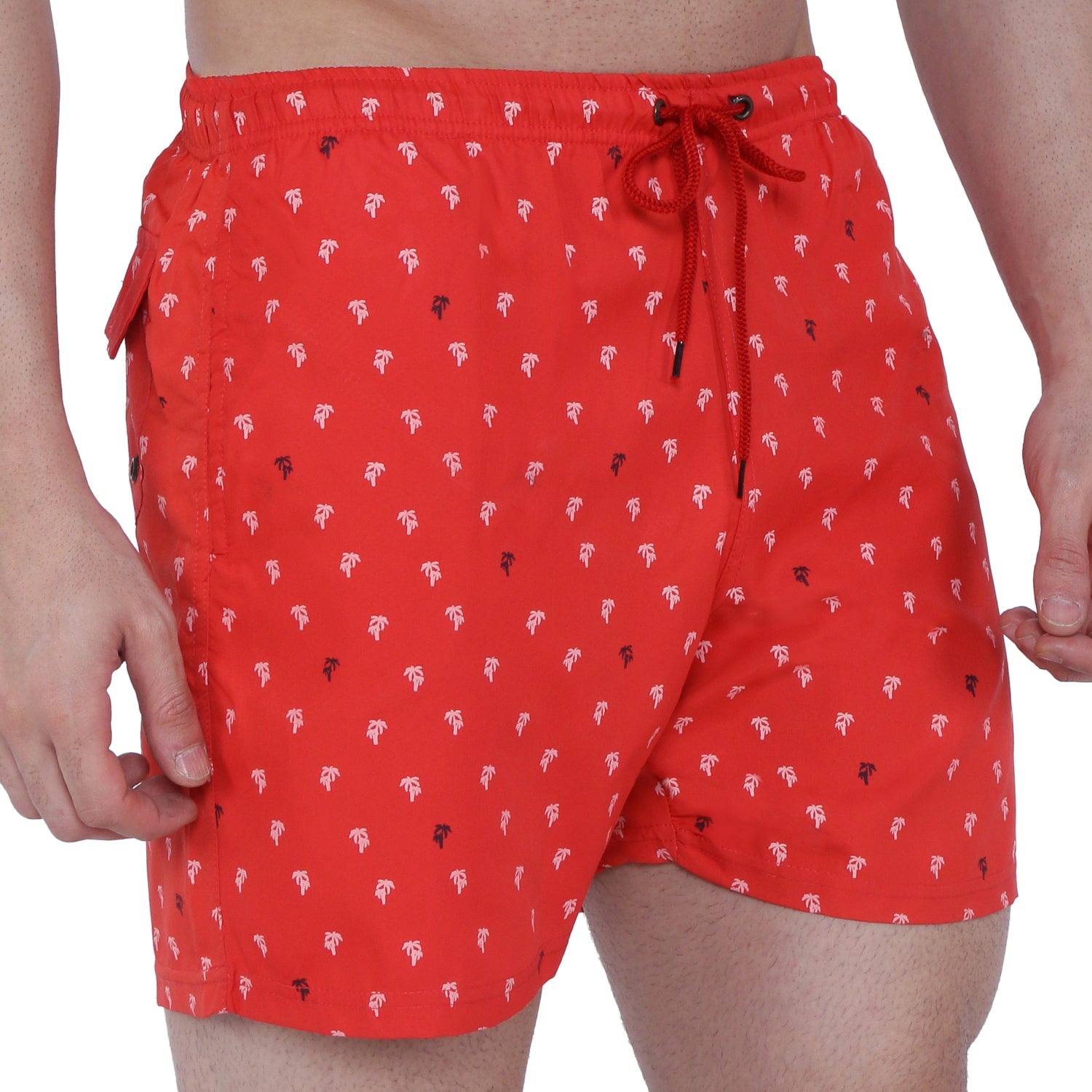 Semantic Designer Microfiber Swimshorts - Red Printed - Semantic Store