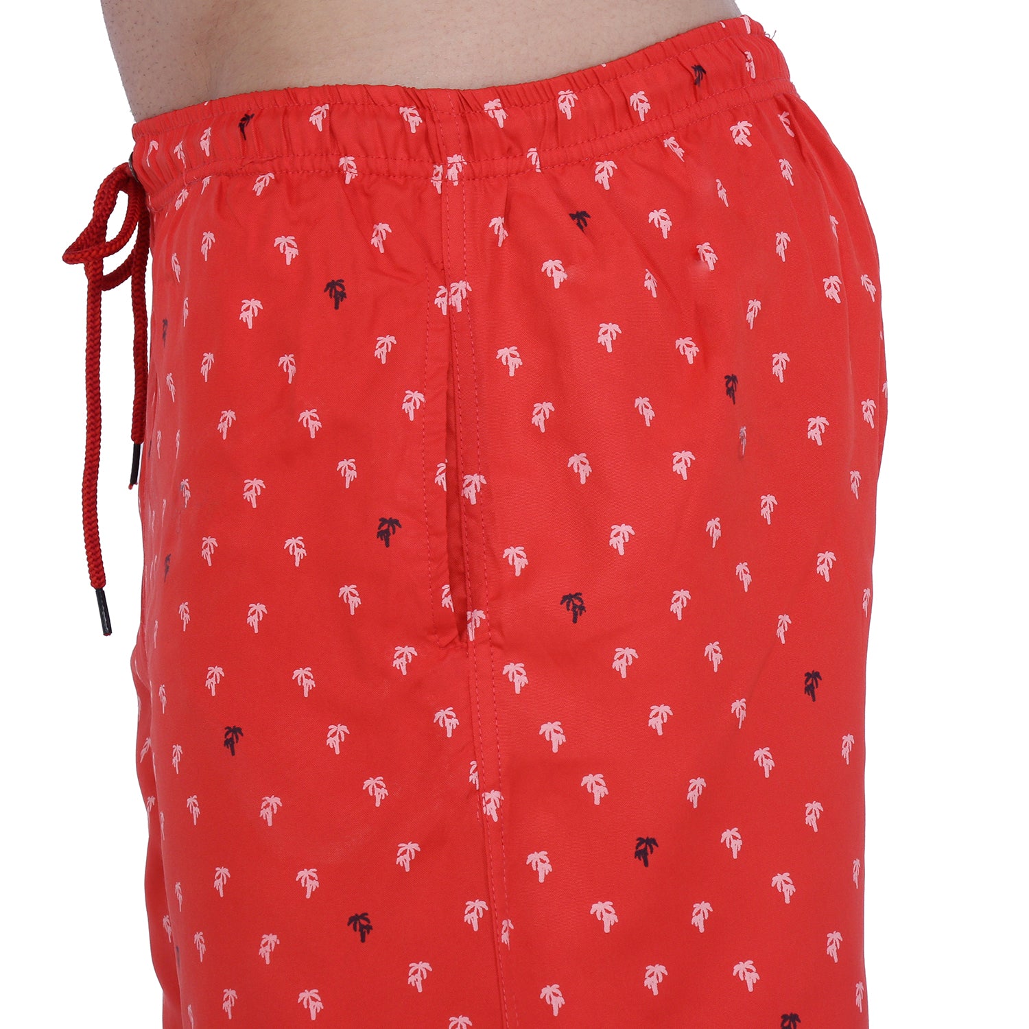 Semantic Designer Microfiber Swimshorts - Red Printed - Semantic Store
