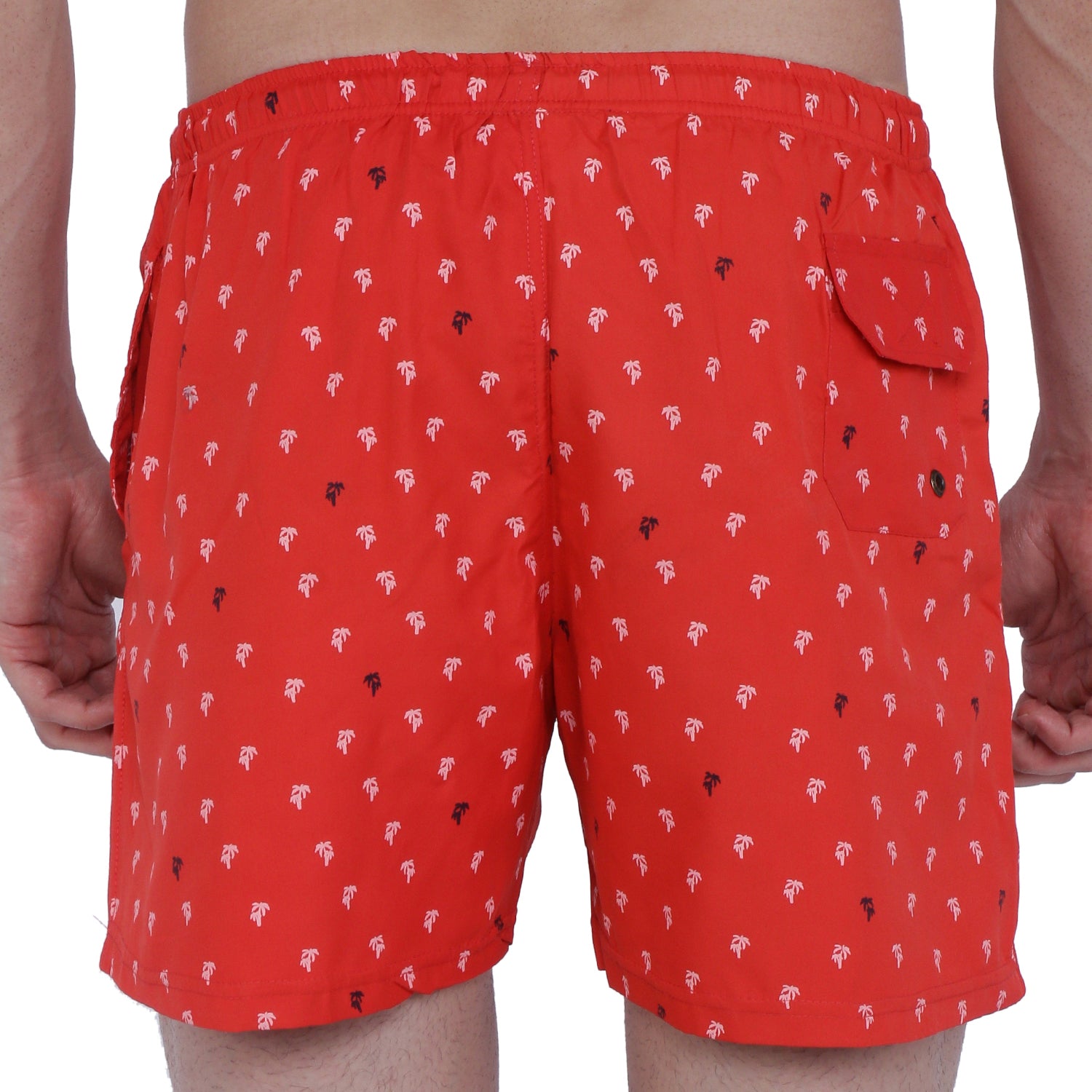 Semantic Designer Microfiber Swimshorts - Red Printed - Semantic Store