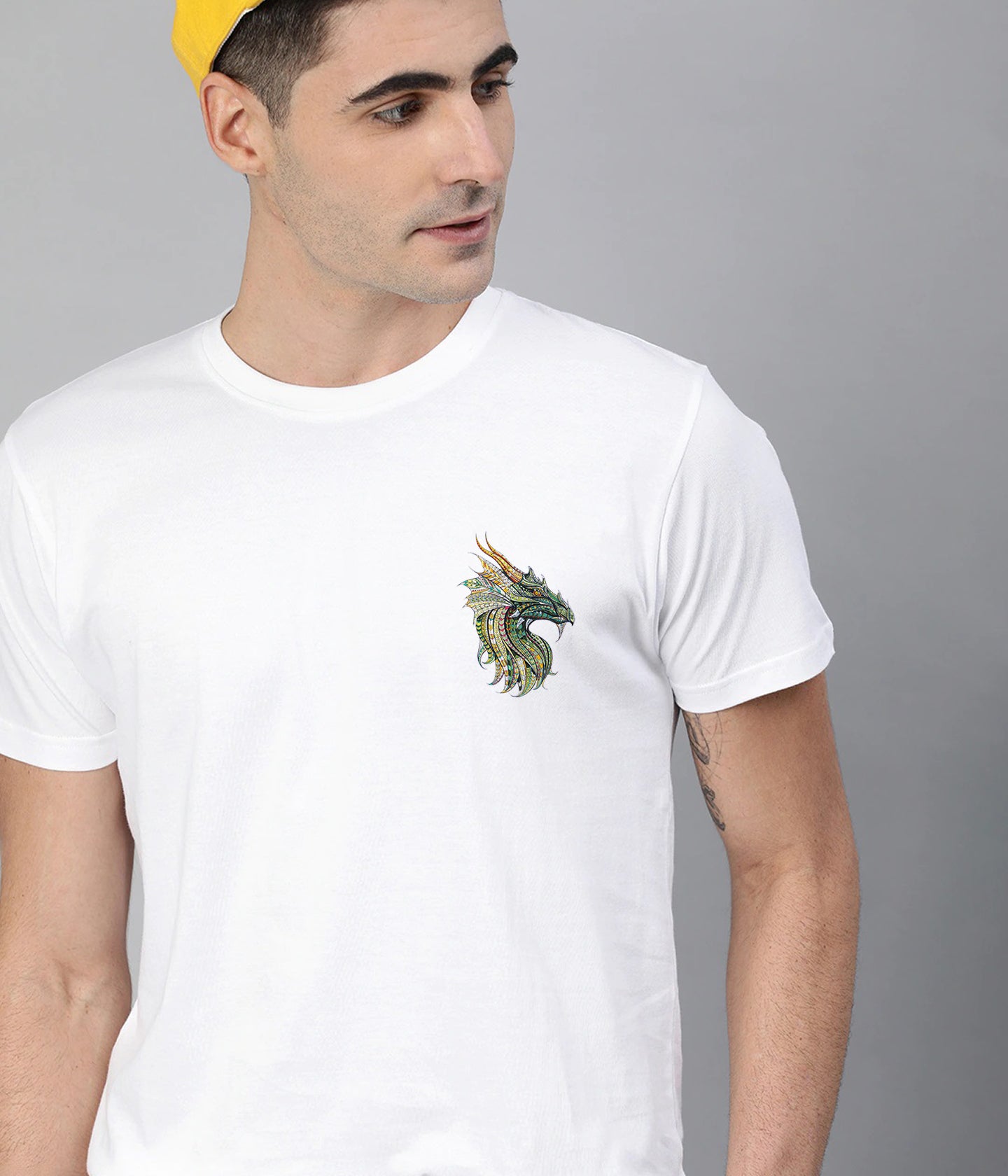Semantic Graphic Cotton Tshirt - Dragon