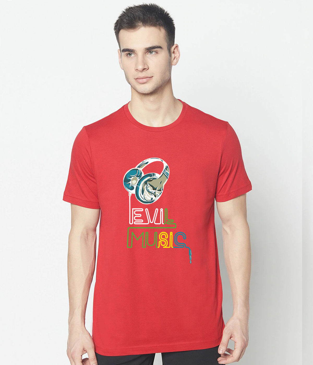 Semantic Graphic Cotton T-shirt - Evil Music