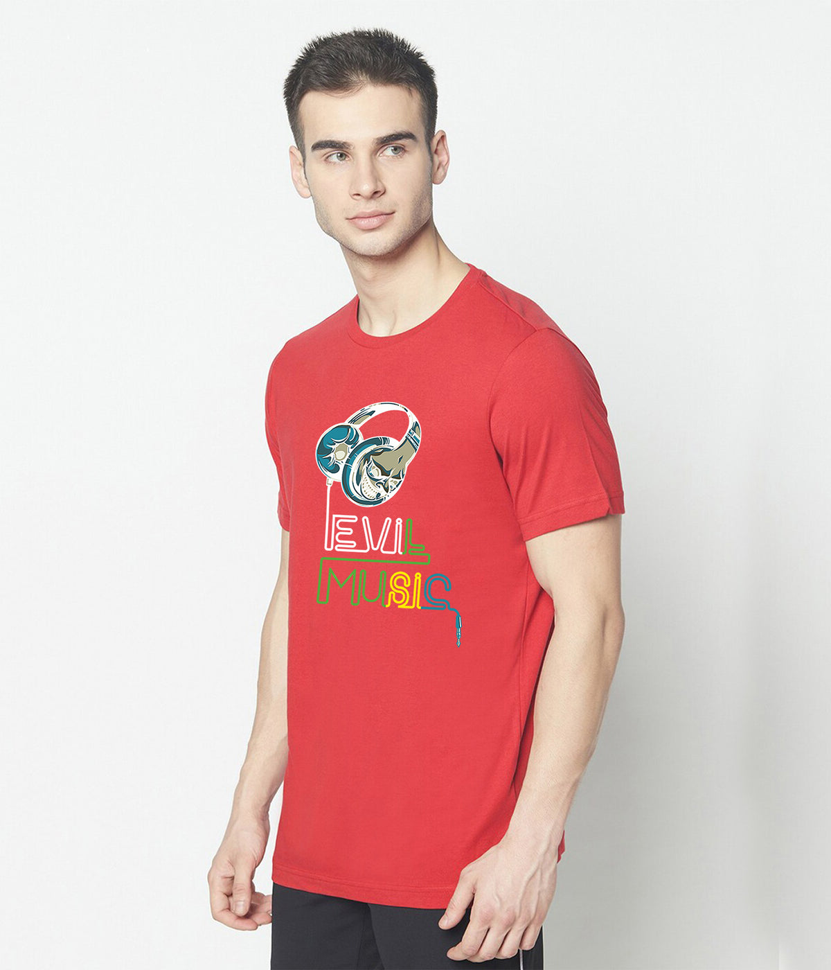 Semantic Graphic Cotton T-shirt - Evil Music