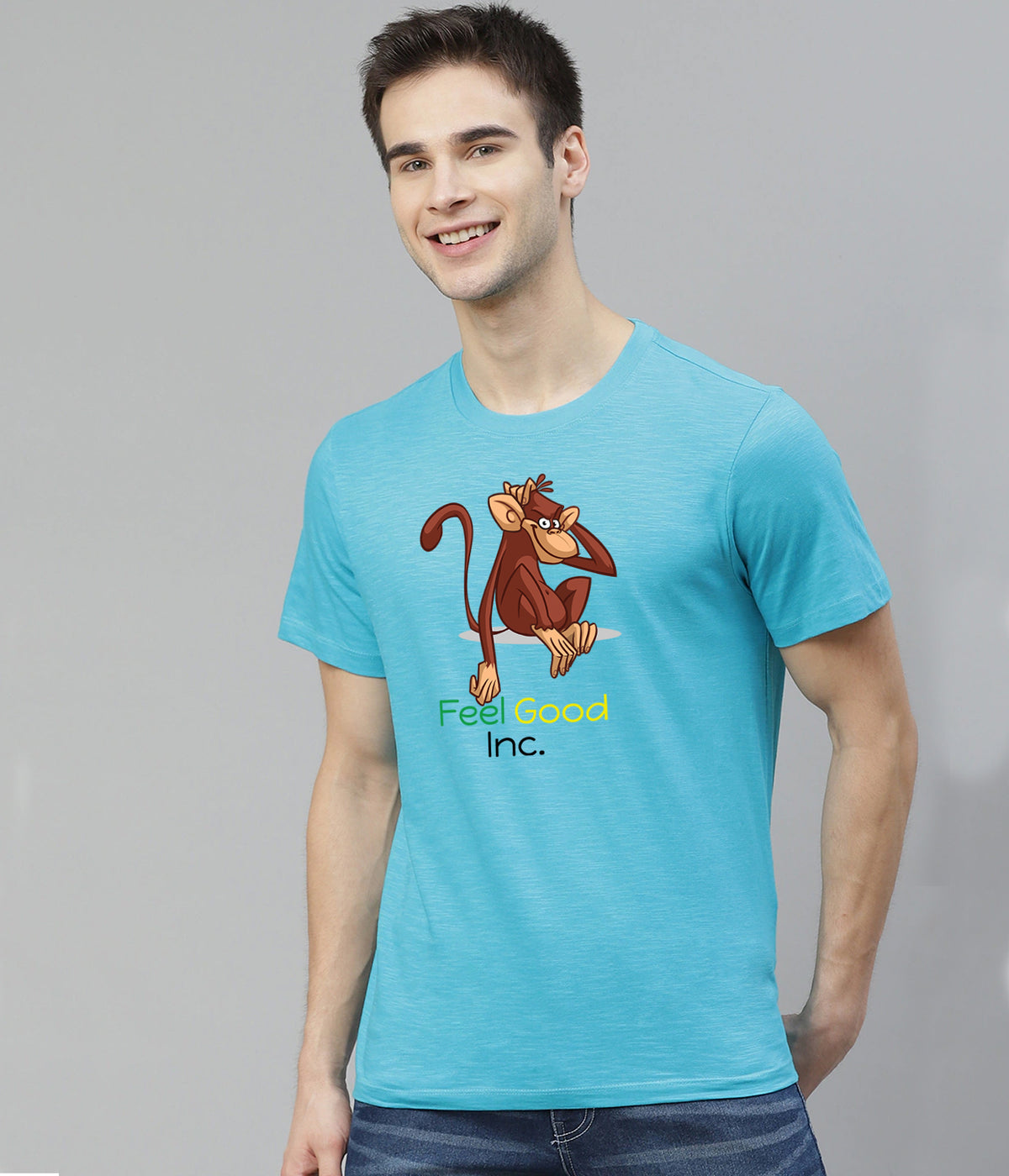 Semantic Graphic Cotton T-shirt - Feel Good