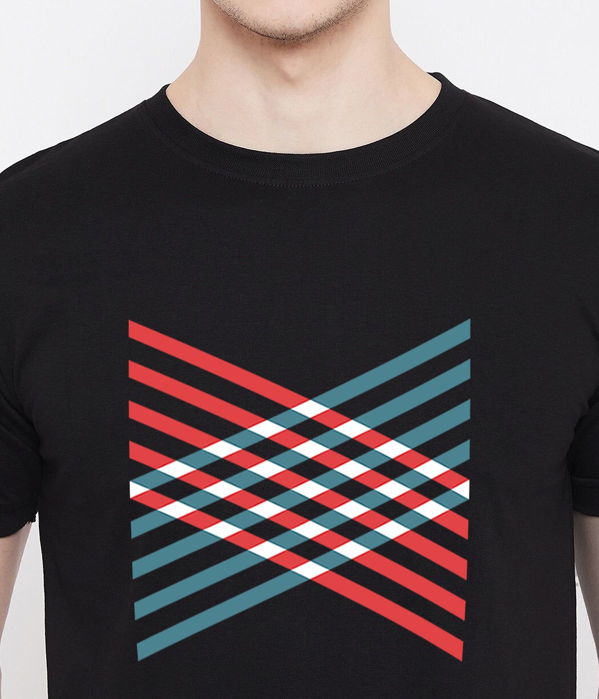 Semantic Half Sleeve Cotton T-shirt - Printed Geometric 1