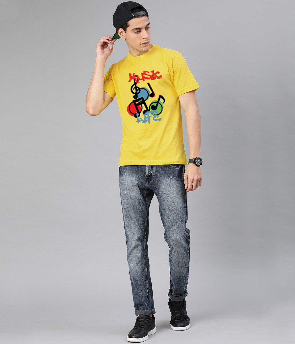 Semantic Graphic Cotton Tshirt - Music Life