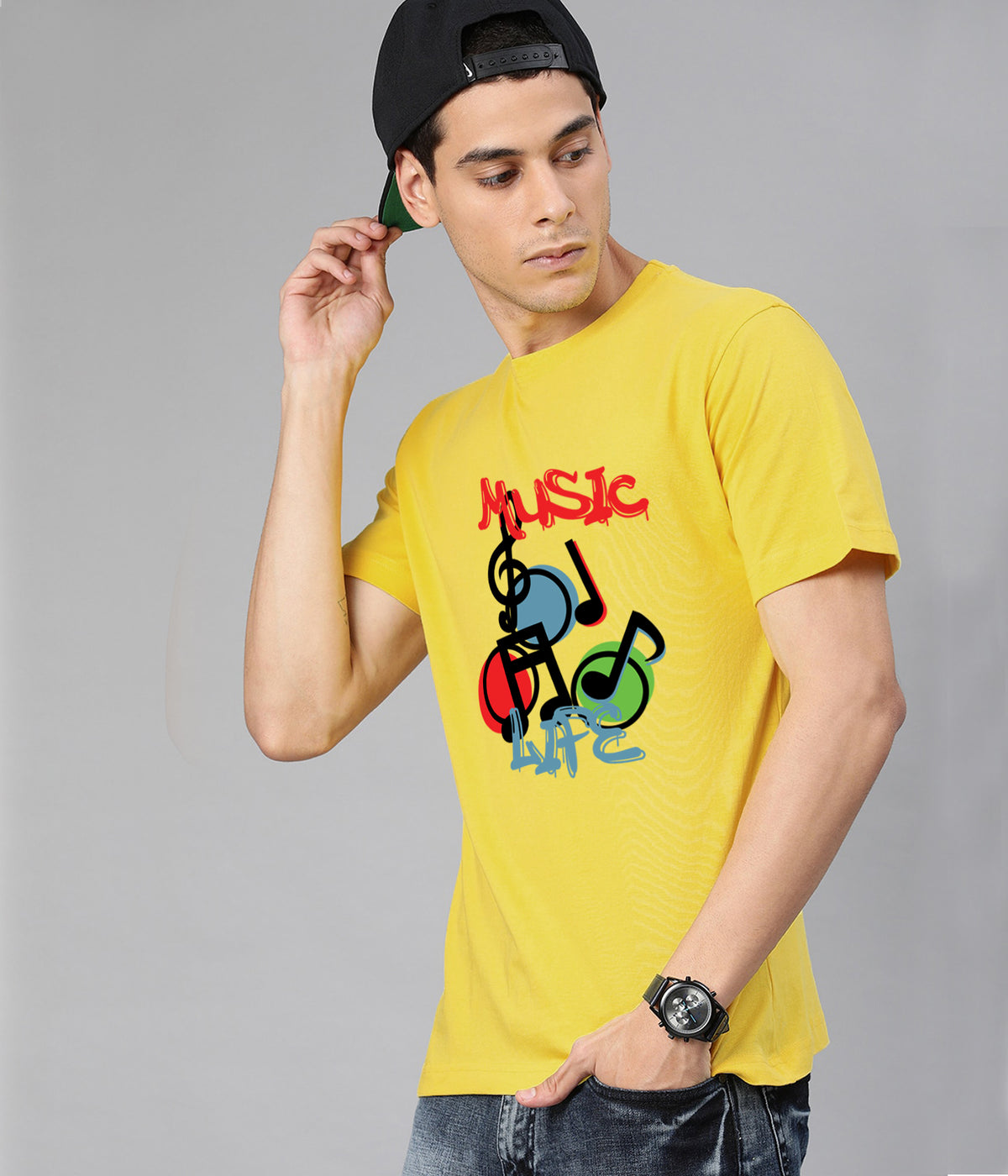 Semantic Graphic Cotton Tshirt - Music Life