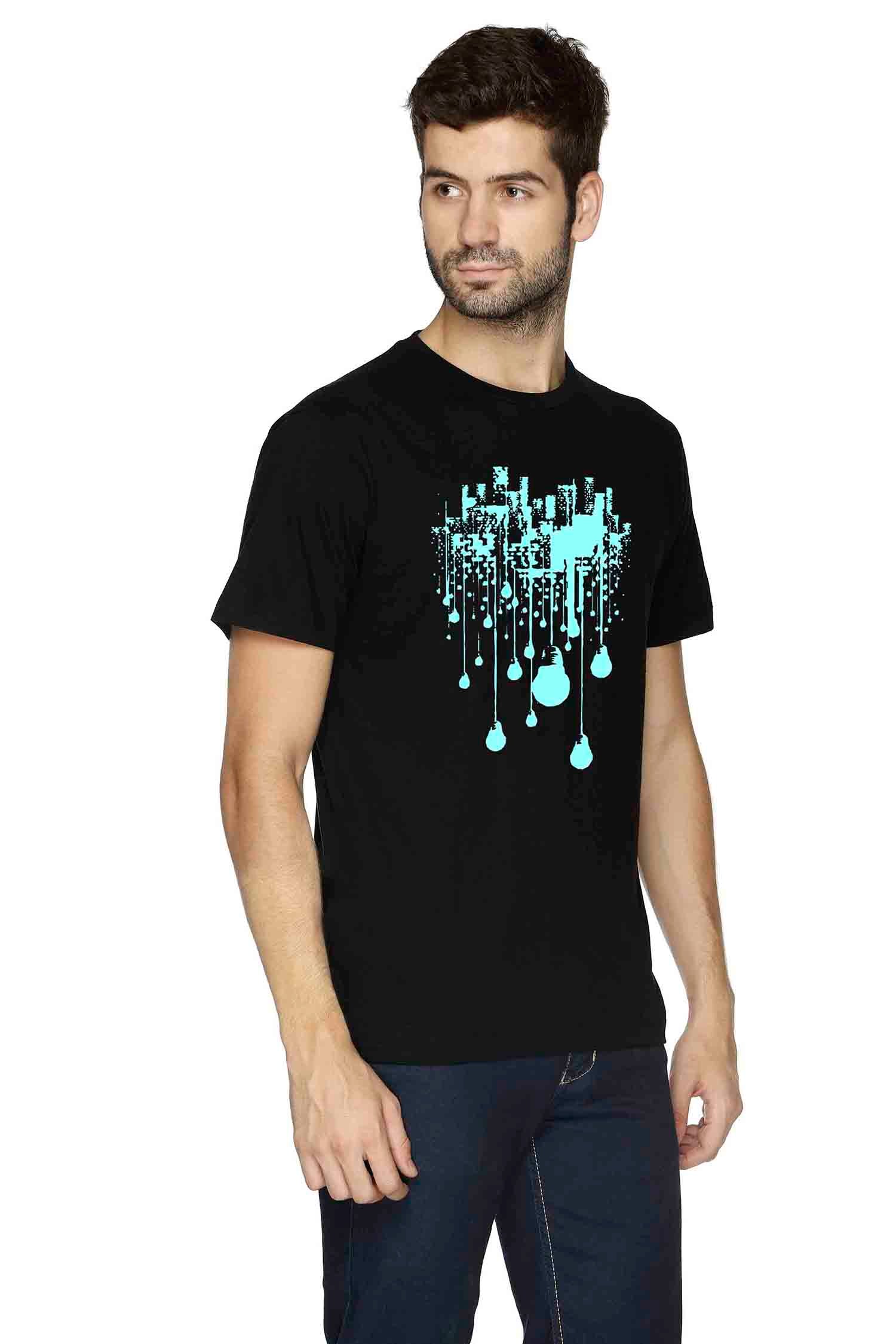 Semantic Half Sleeve Cotton T-shirt - Printed Lights - Semantic