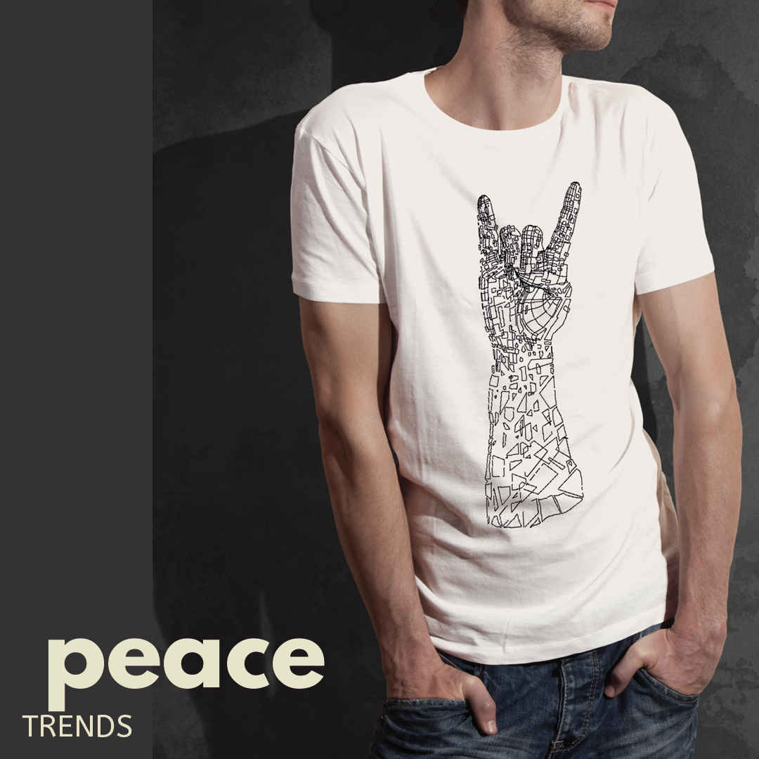 Semantic Half Sleeve Cotton T-shirt - Printed Broken Peace - Semantic Store