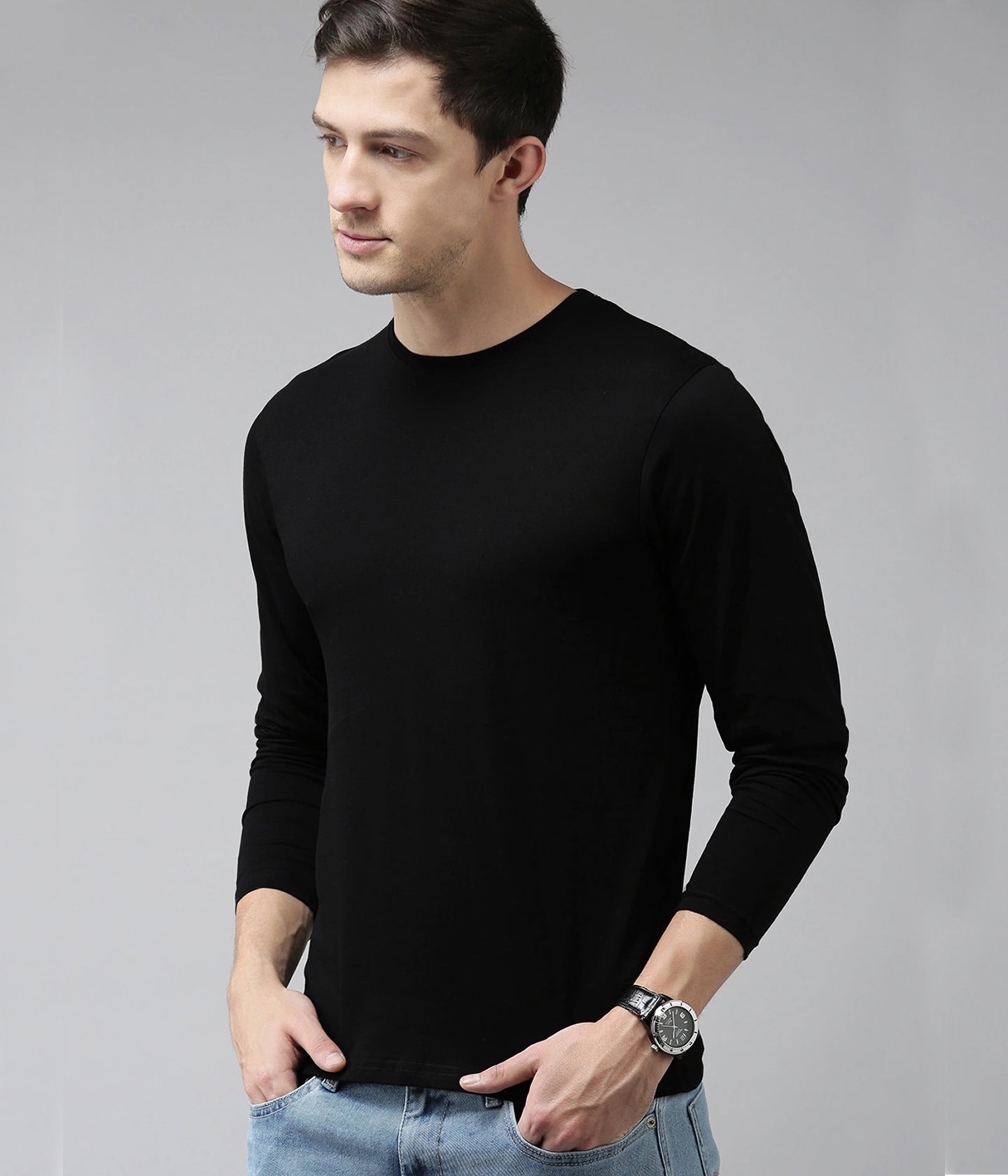 Semantic Full Sleeve Cotton T-shirt - Solid - Semantic