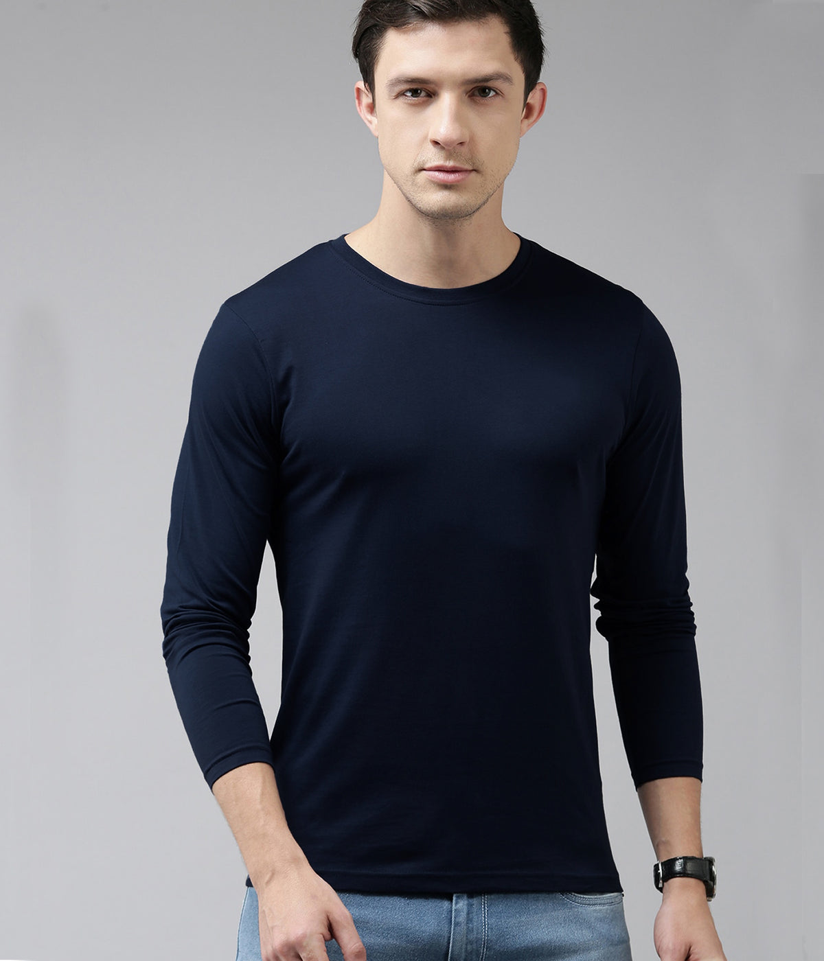 Semantic Full Sleeve Cotton T-shirt - Solid
