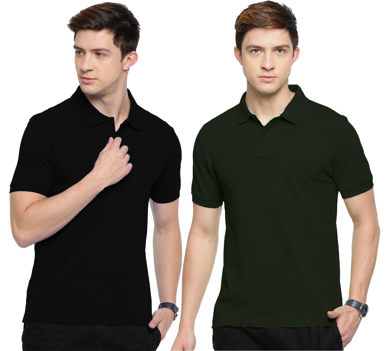 Semantic Cotton Polo Collar T-shirt (Pack of 2)
