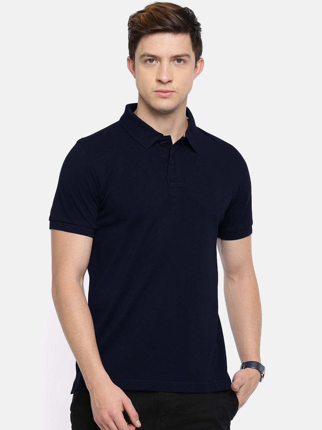 Semantic Cotton Polo Collar T-shirt