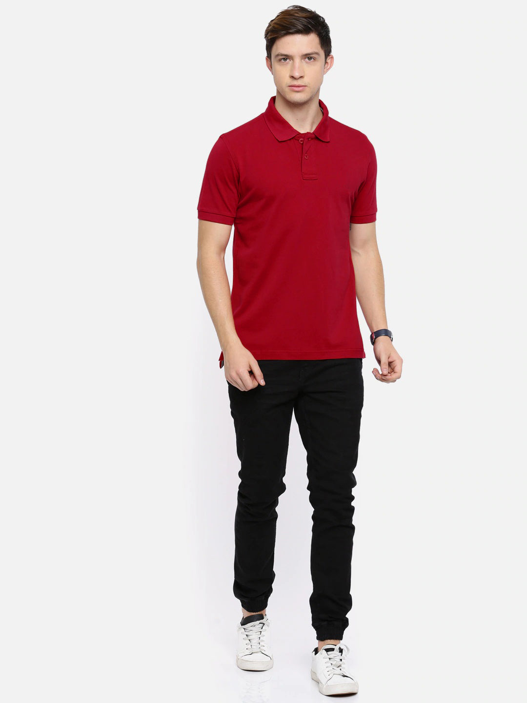 Semantic Cotton Polo Collar T-shirt