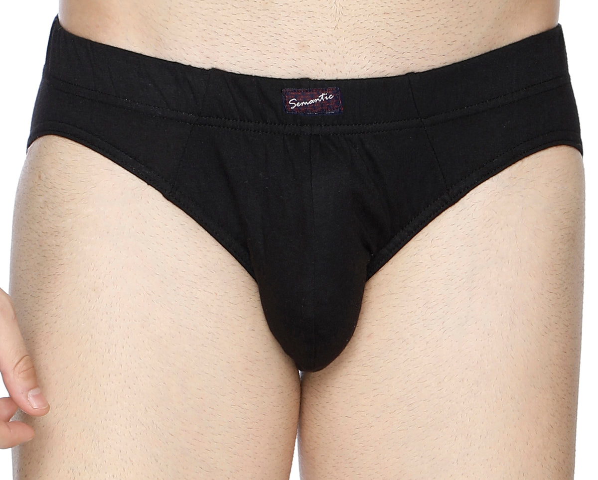 Semantic Cotton Briefs - Inner Waistband - Solid (Pack of 3)