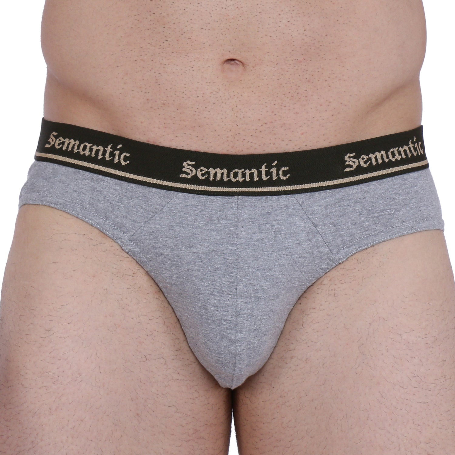 Semantic Cotton Briefs - Designer Waistband - Solid (Pack of 3) - Semantic