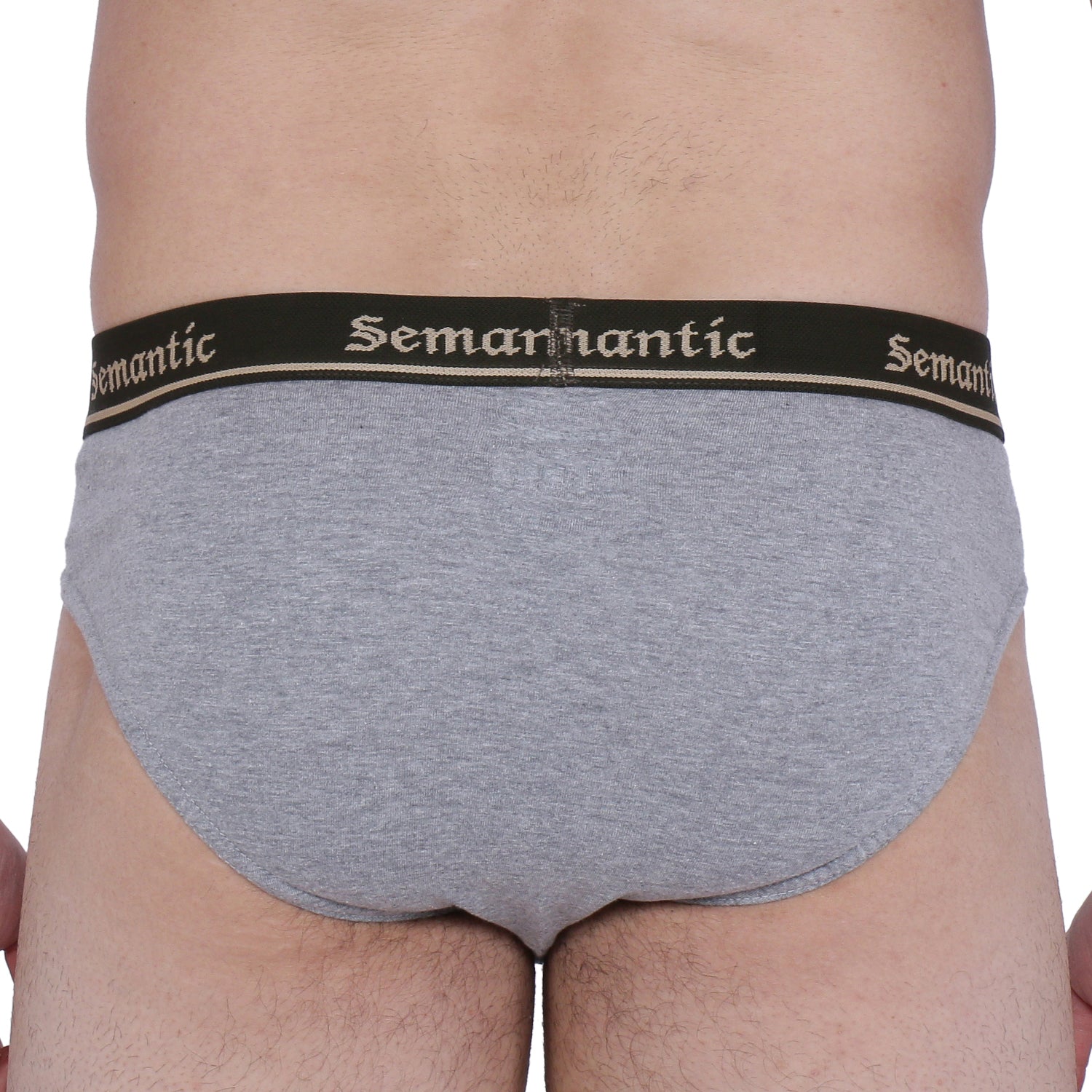 Semantic Cotton Briefs - Designer Waistband - Solid - Semantic