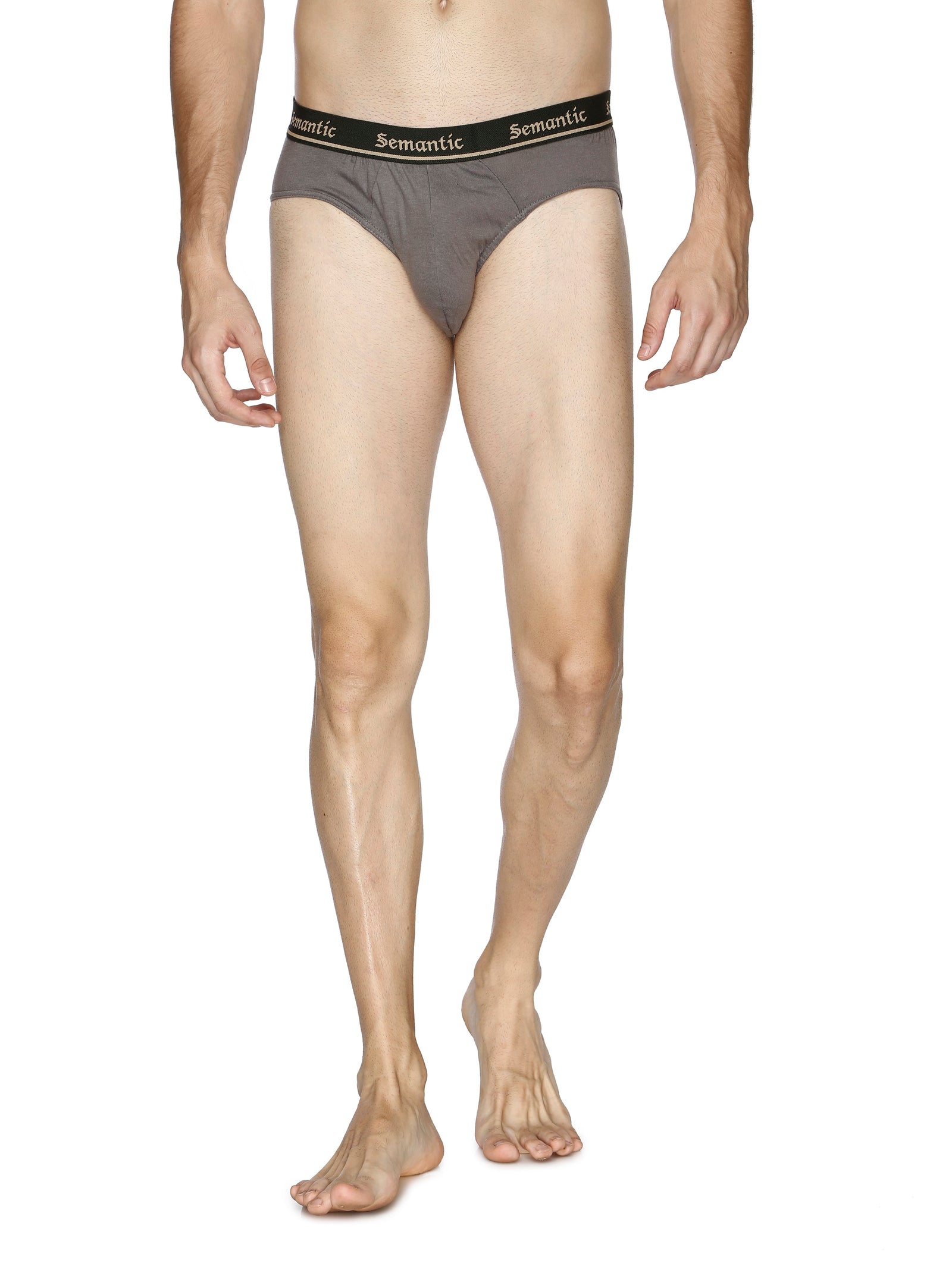 Semantic Cotton Briefs - Designer Waistband - Solid - Semantic