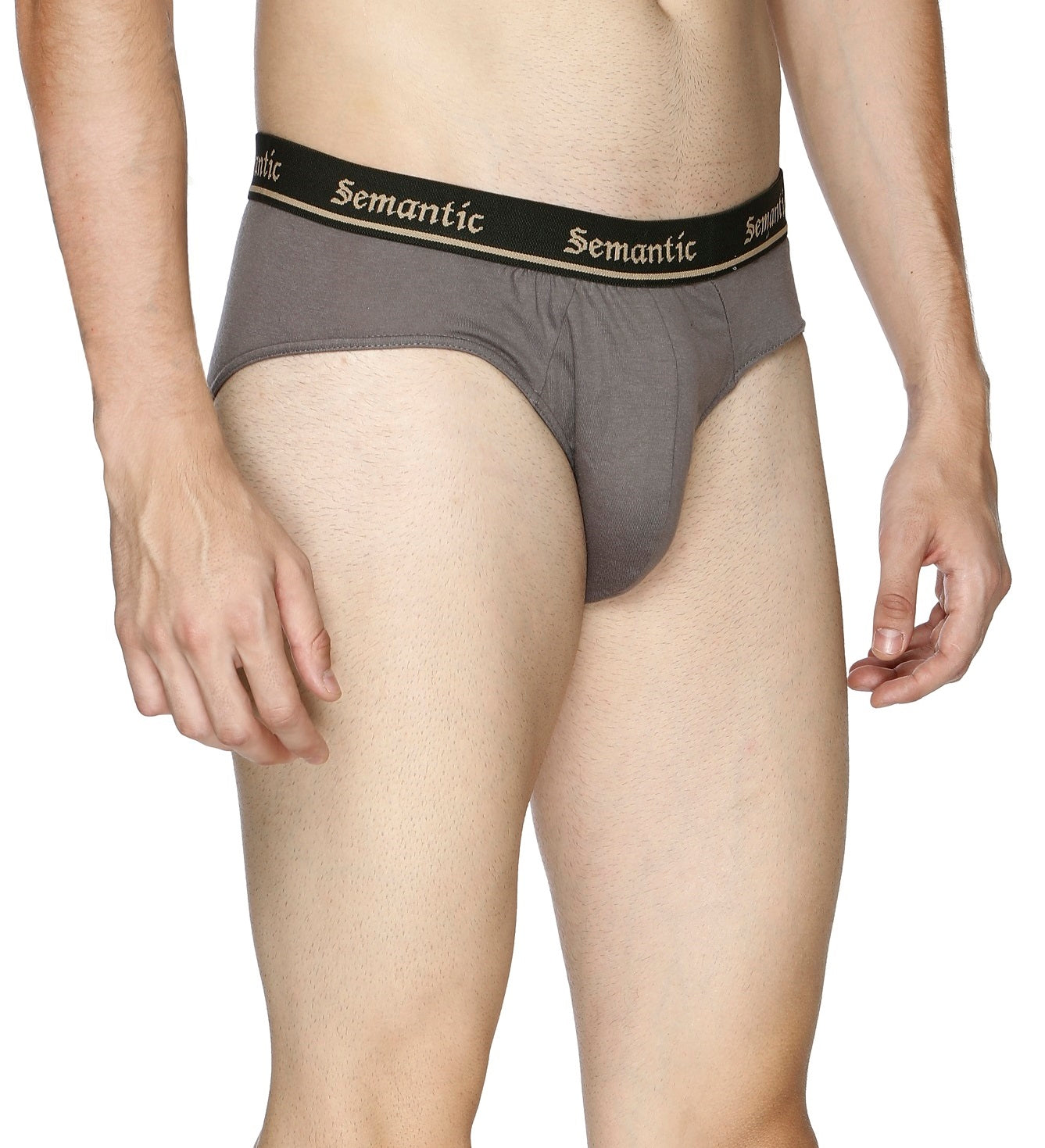 Semantic Cotton Briefs - Designer Waistband - Solid - Semantic