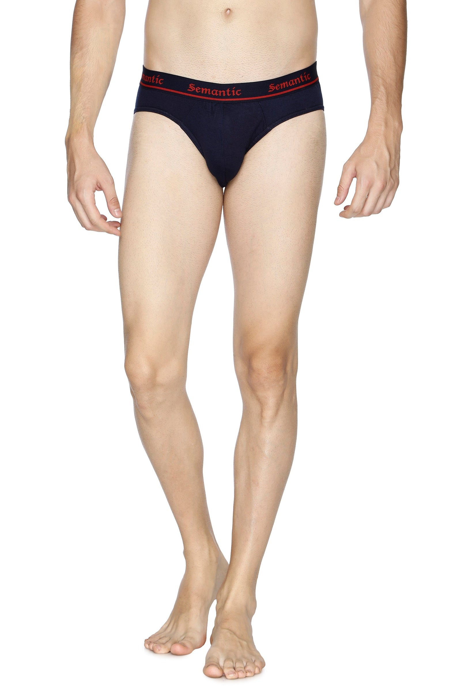 Semantic Cotton Briefs - Designer Waistband - Solid (Pack of 3) - Semantic