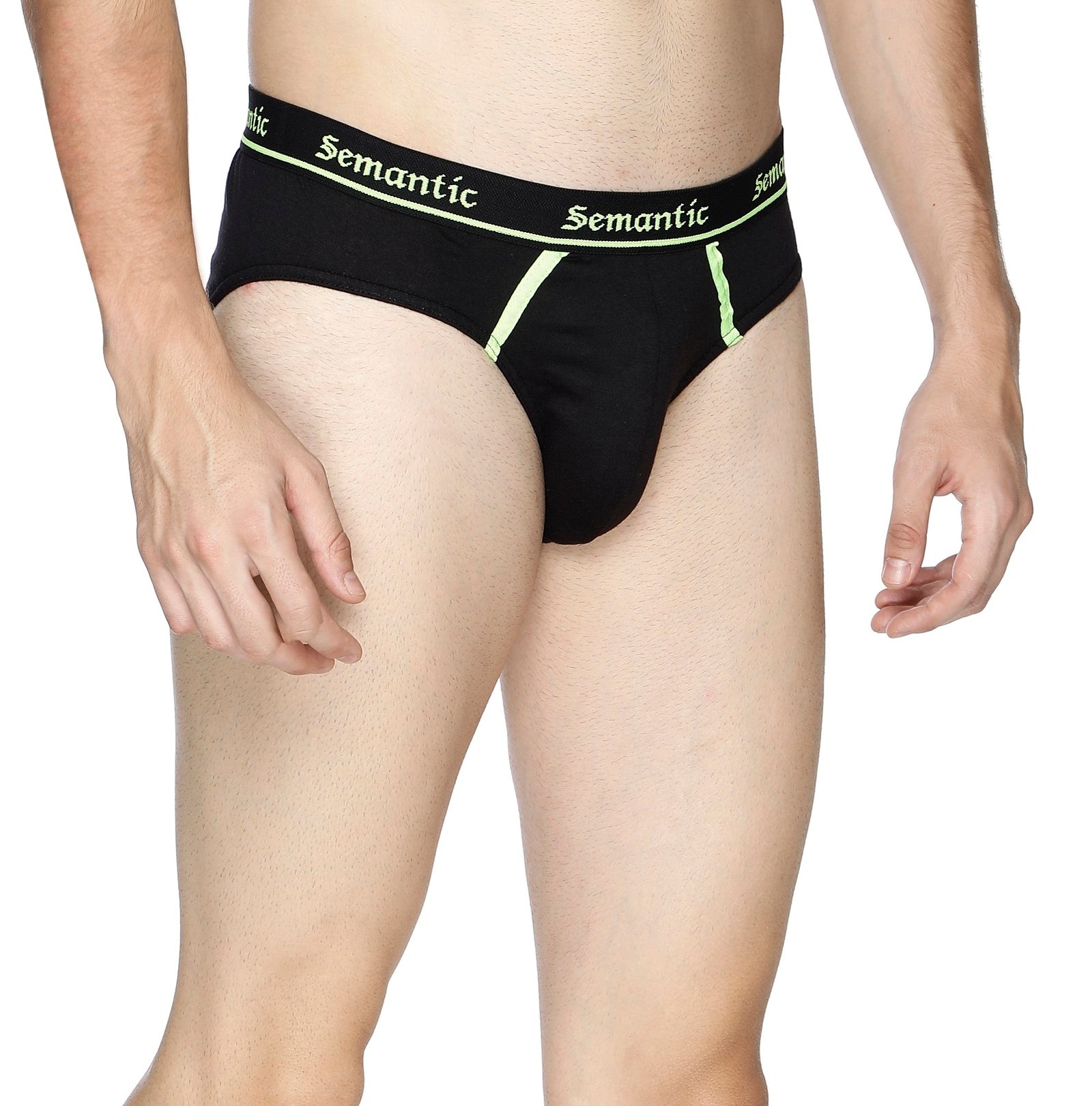Semantic Cotton Briefs - Designer Waistband with Tape - Solid (Pack of 2) - Semantic